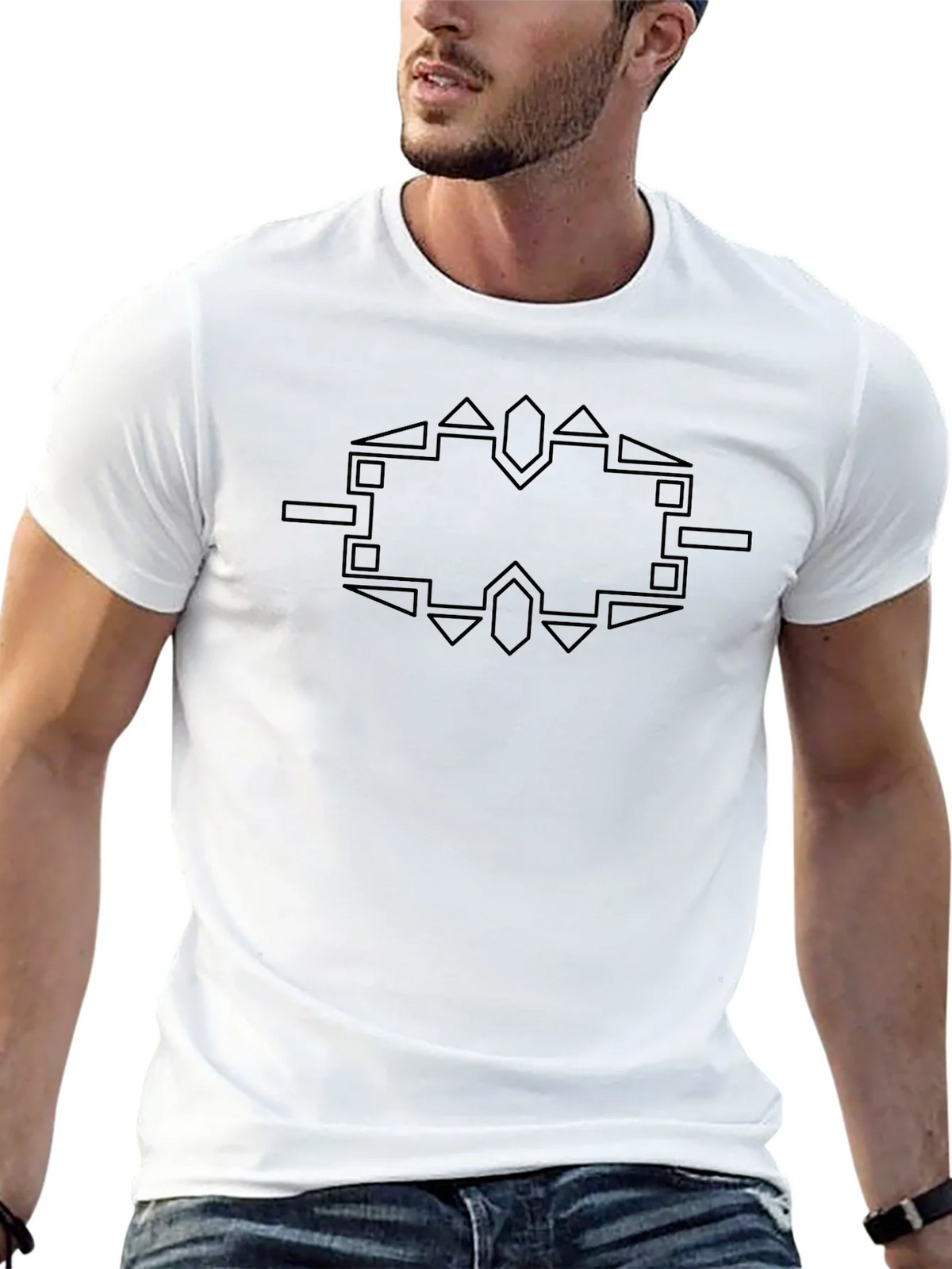 Geometric Graphic Tee - Modern Black Shirt product image 6