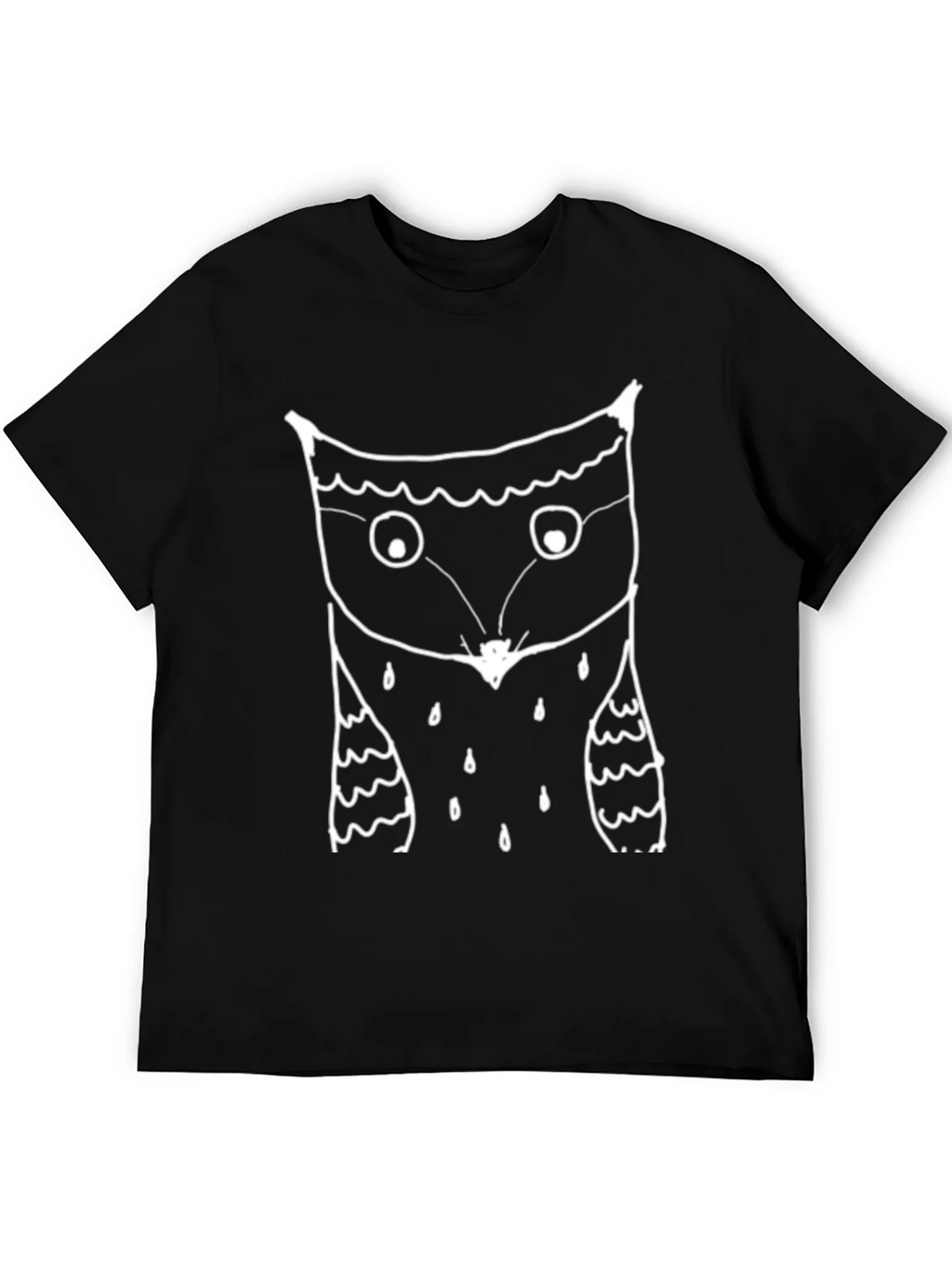 Mens Black T-Shirt with Owl Graphic product image 5