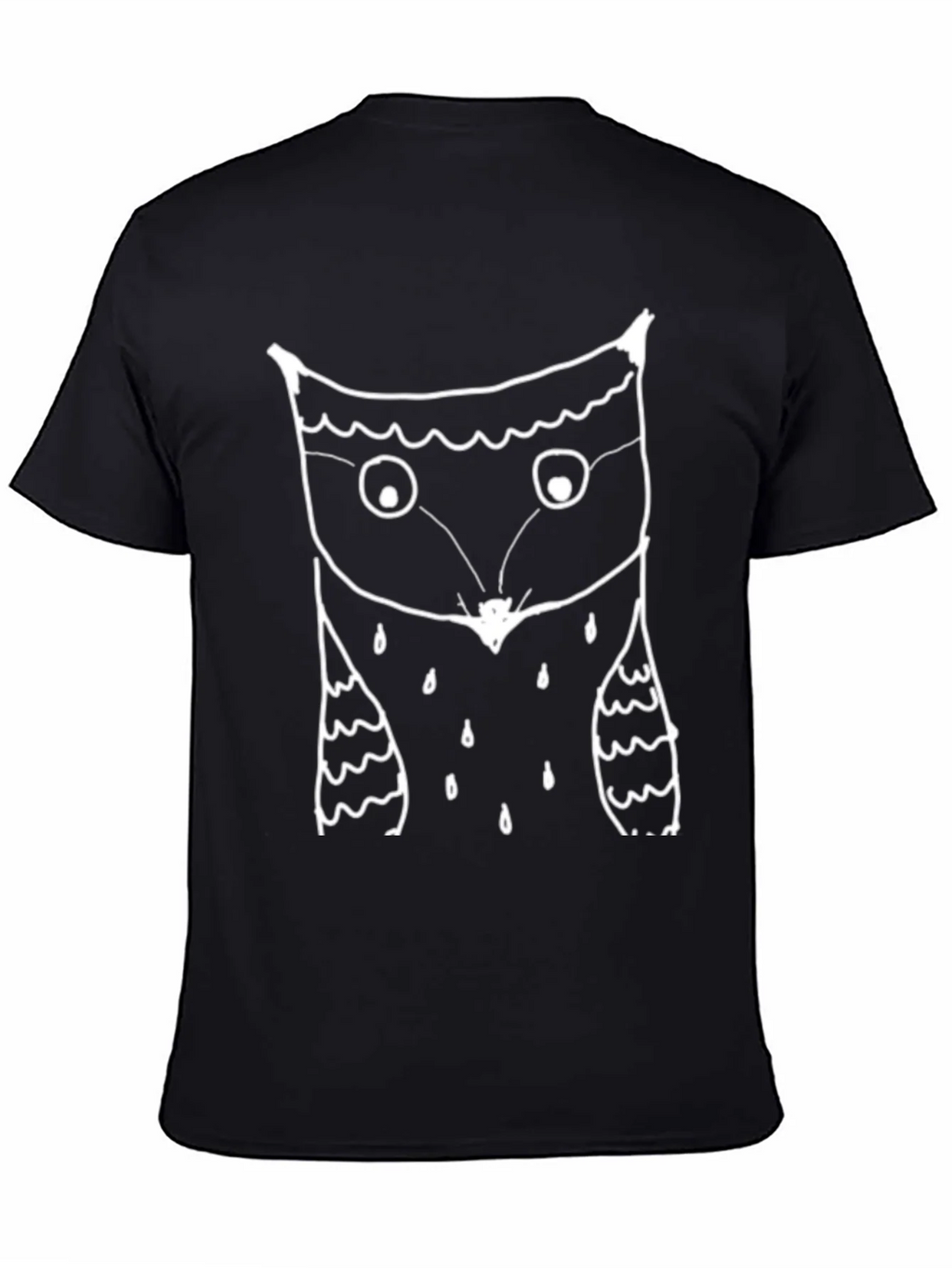 Mens Black T-Shirt with Owl Graphic product image 4