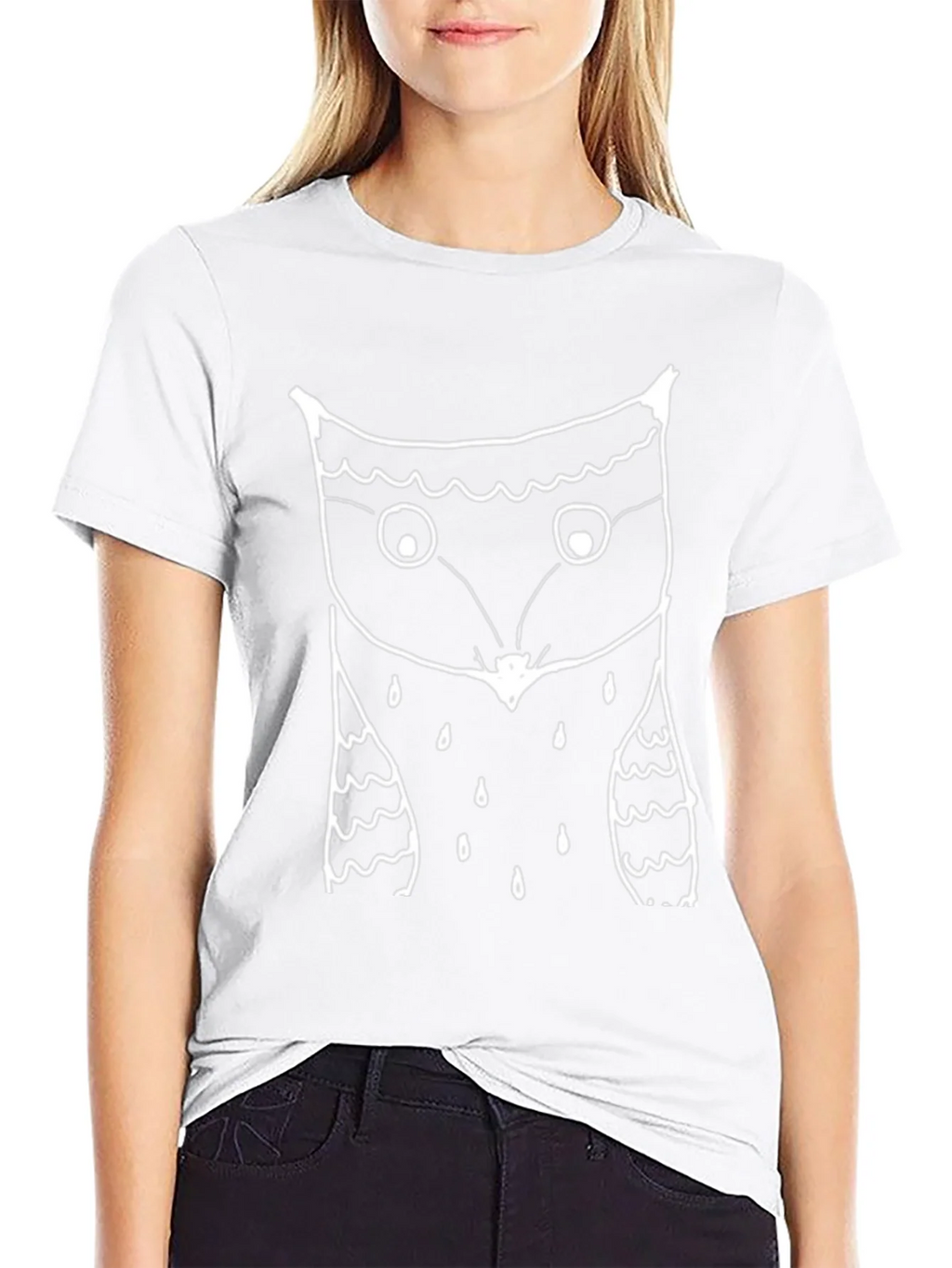Mens Black T-Shirt with Owl Graphic product image 8