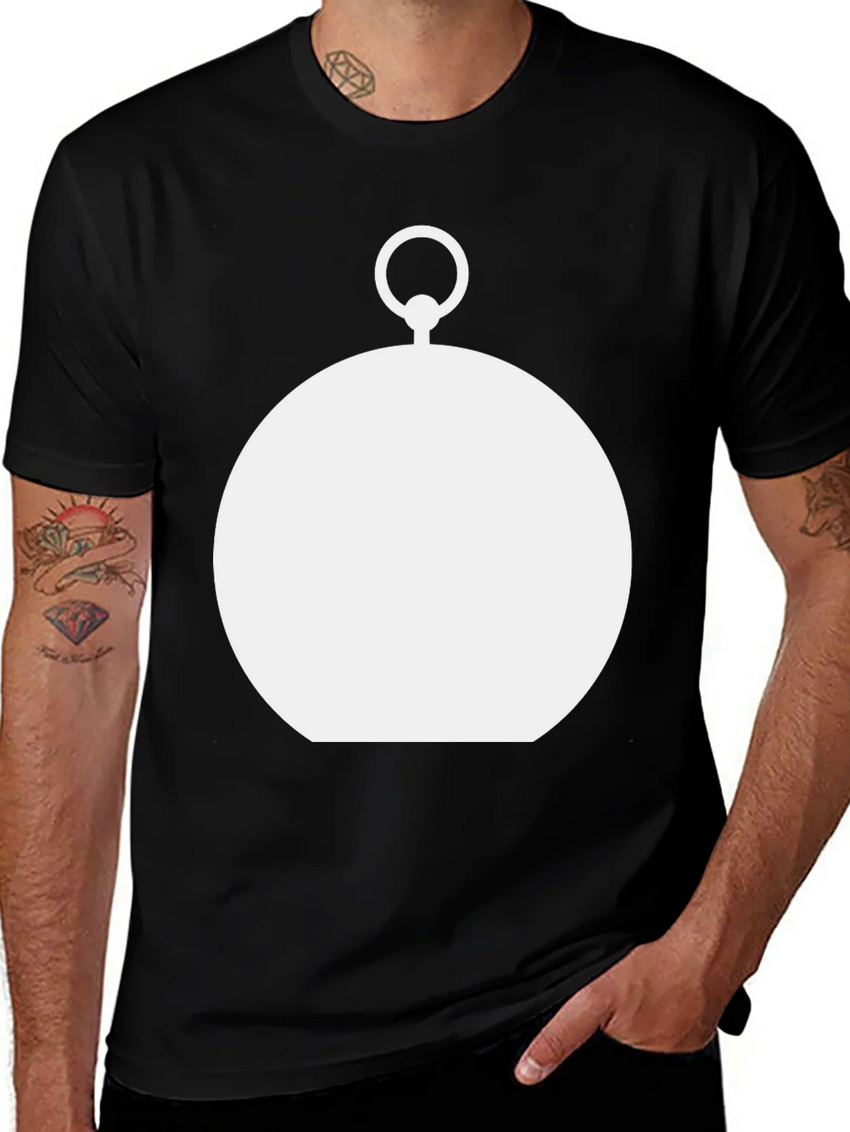 Modern Pocket Watch Graphic Tee - Black product image 1