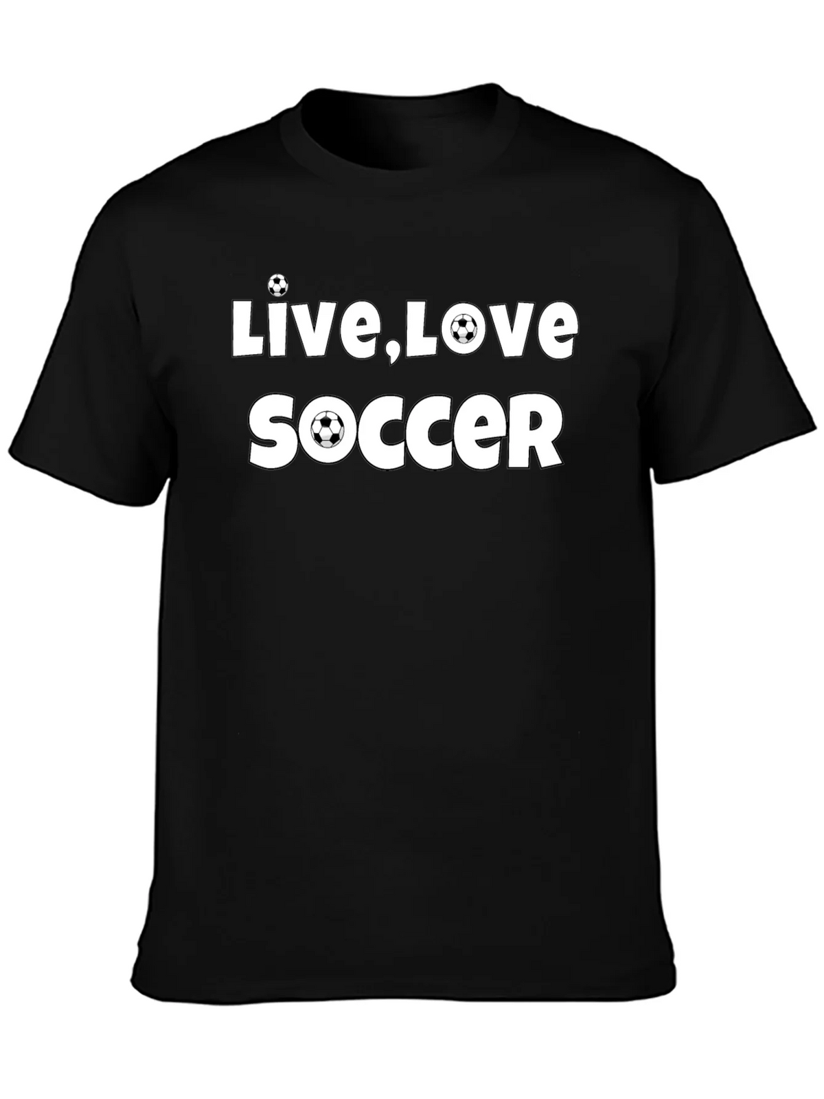 Live Love Soccer Graphic Black T-Shirt product image 3