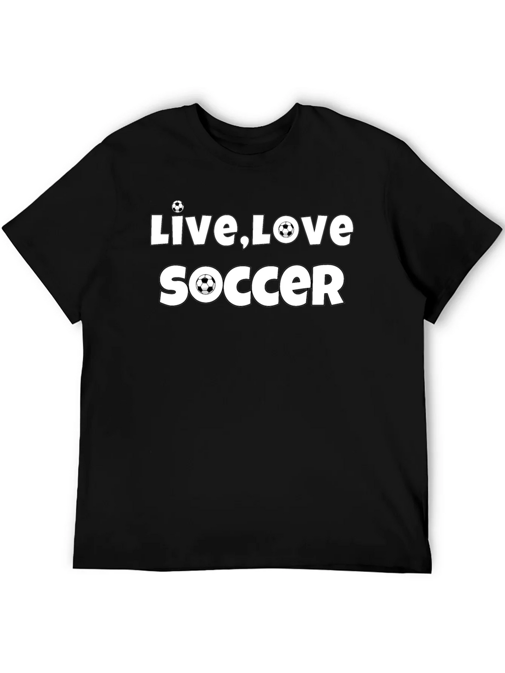 Live Love Soccer Graphic Black T-Shirt product image 5
