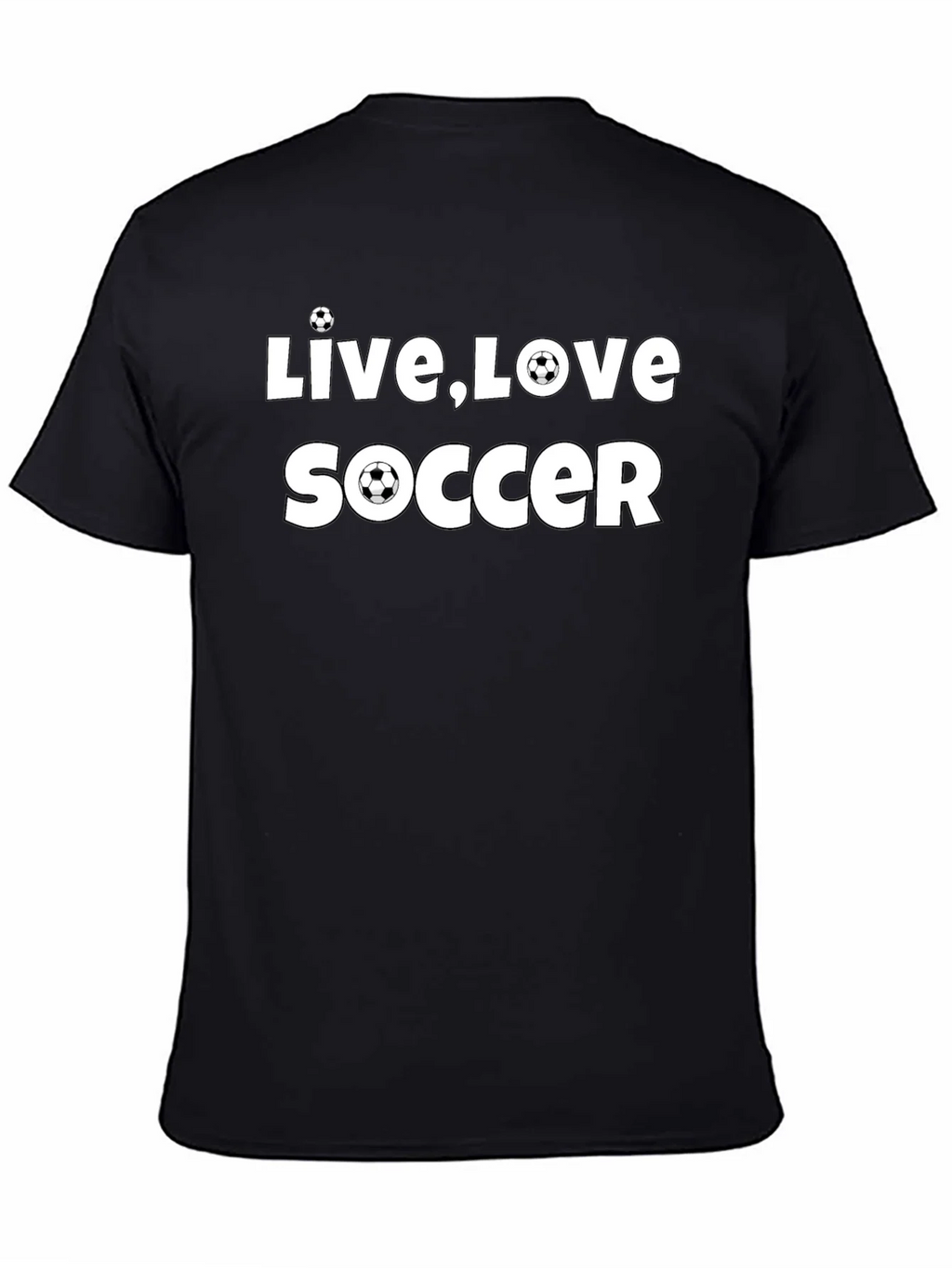 Live Love Soccer Graphic Black T-Shirt product image 4