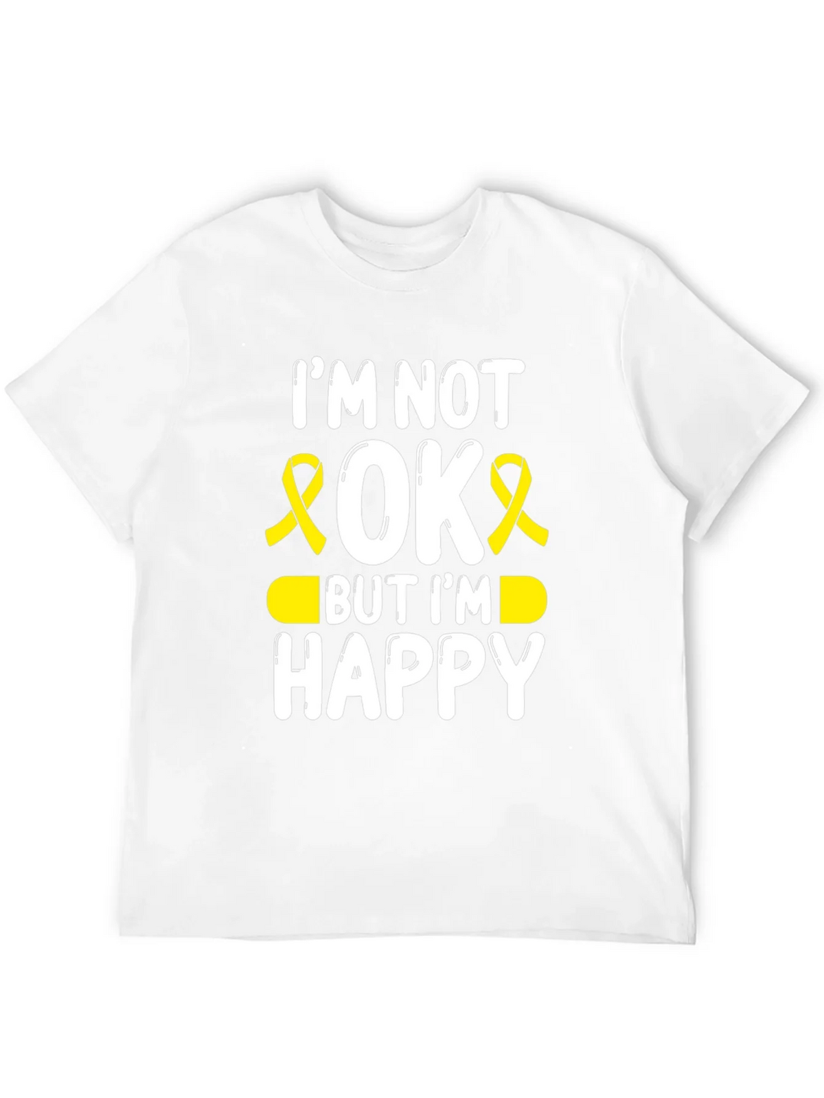 Im Not Okay But Im Happy Awareness Ribbon T-Shirt product image 11