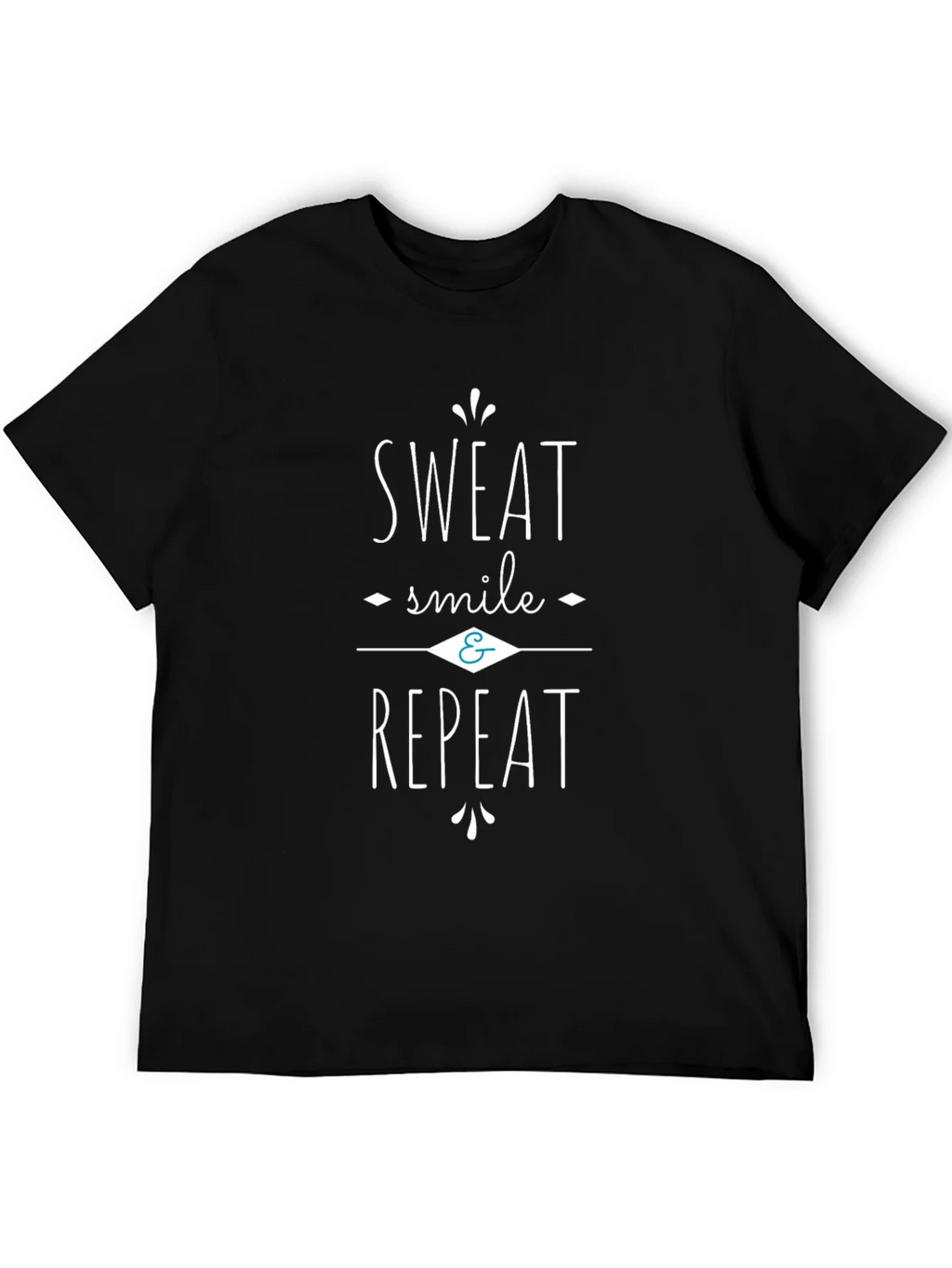 Sweat Smile Repeat Black Graphic Tee Shirt product image 5