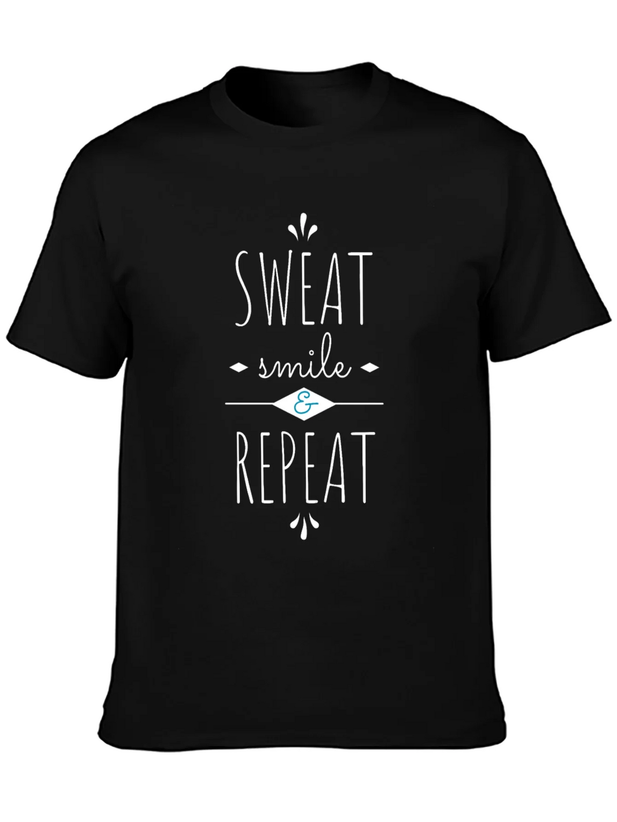 Sweat Smile Repeat Black Graphic Tee Shirt product image 3