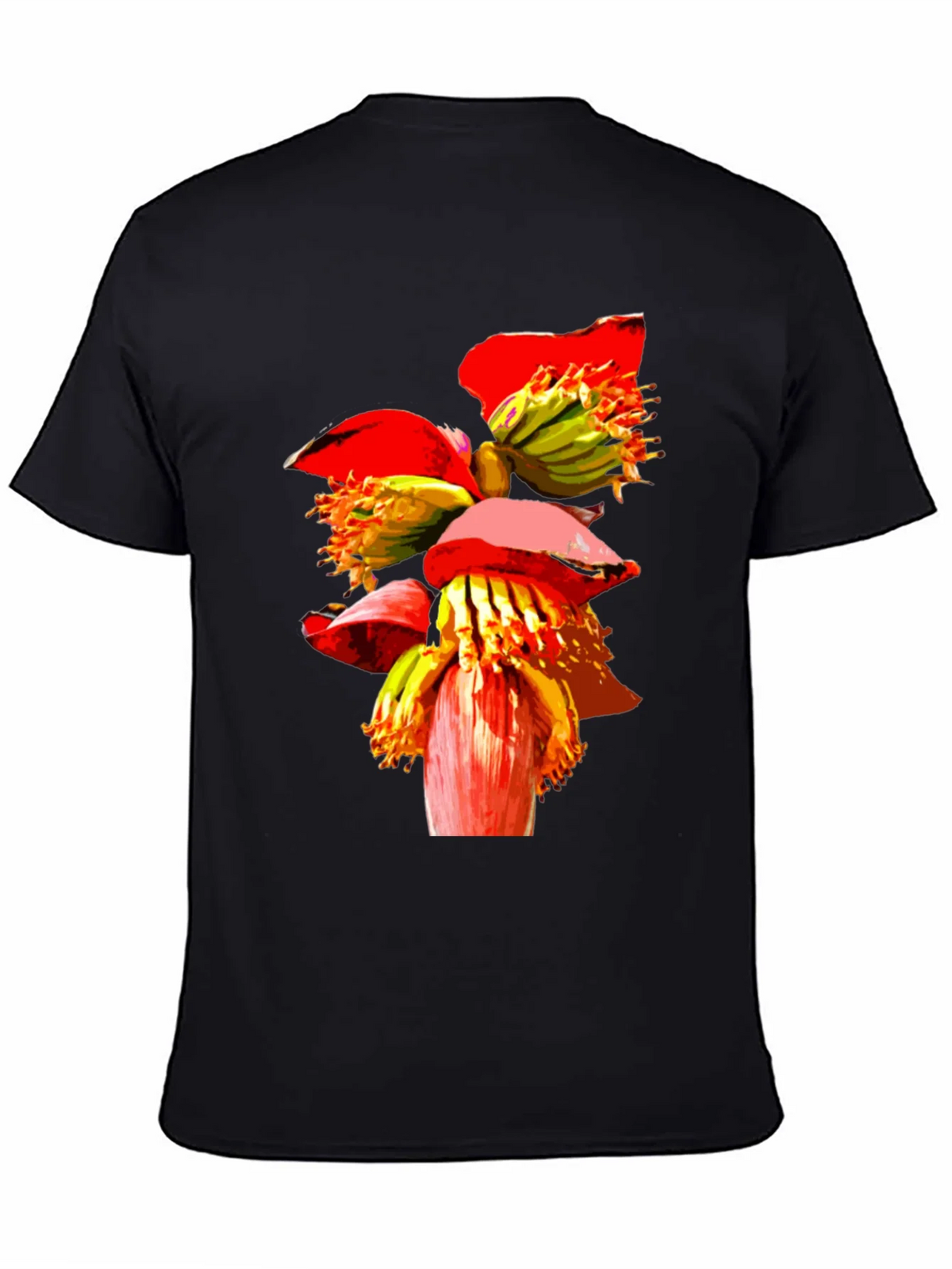 Banana Flower Graphic Tee - Black Casual T-Shirt product image 4