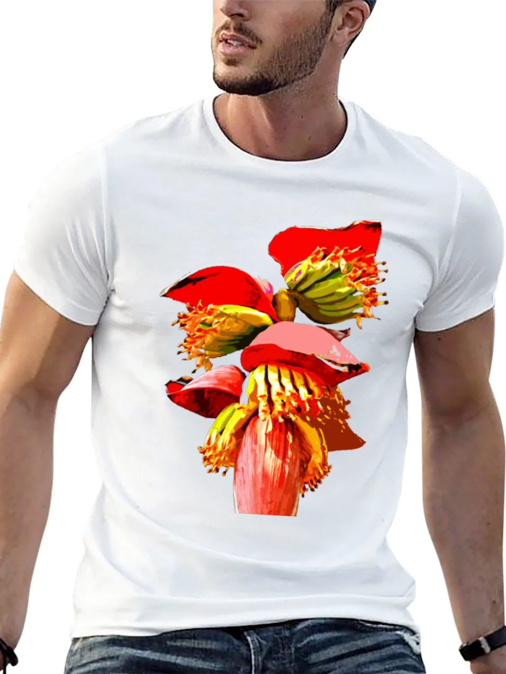 Banana Flower Graphic Tee - Black Casual T-Shirt product image 12
