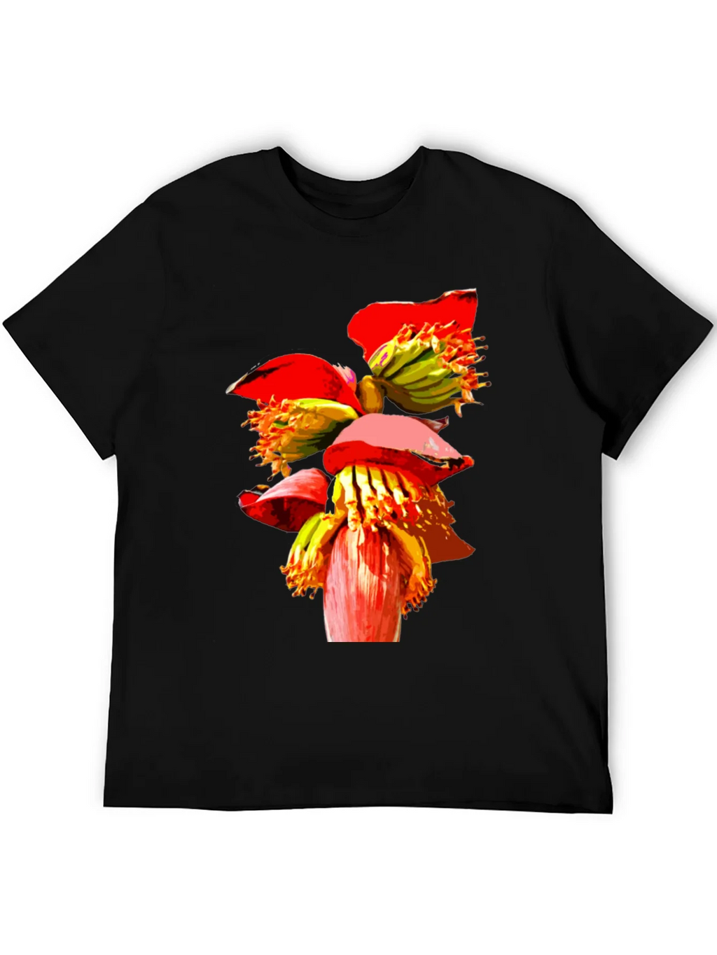 Banana Flower Graphic Tee - Black Casual T-Shirt product image 5