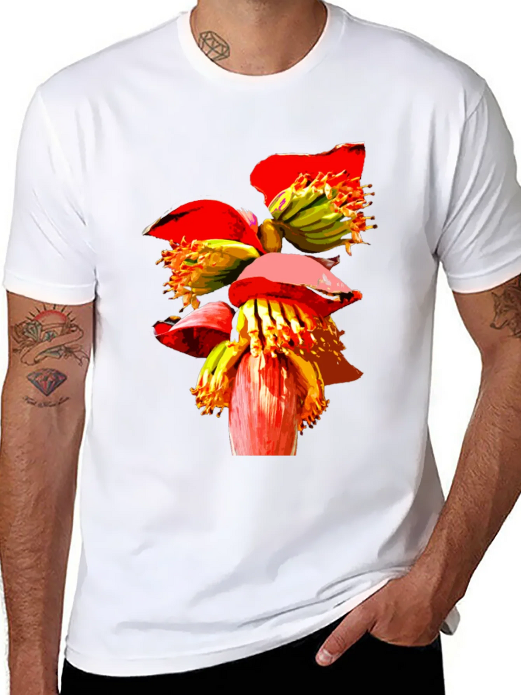 Banana Flower Graphic Tee - Black Casual T-Shirt product image 7