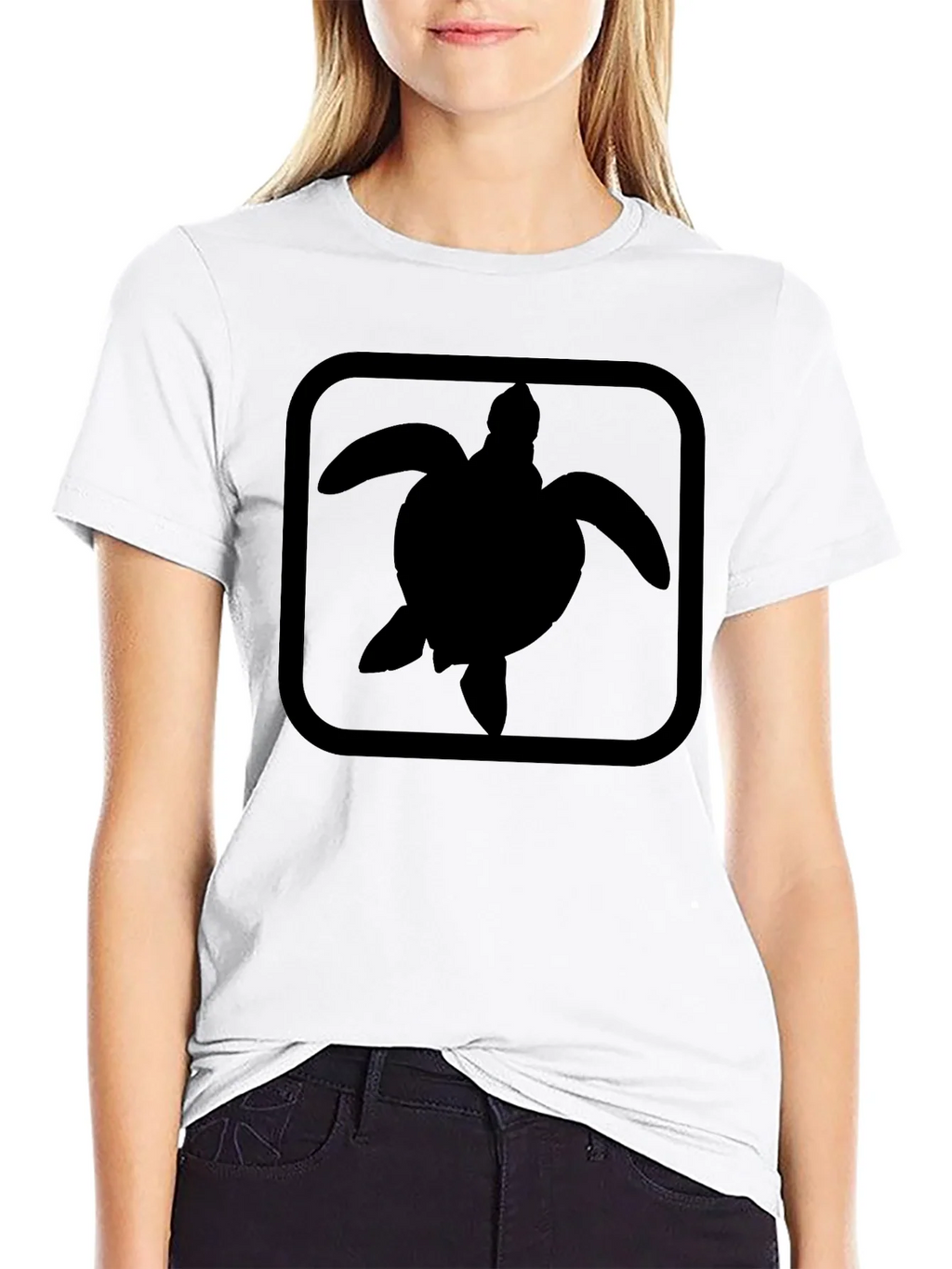 Turtle Silhouette Graphic Print Black T-Shirt product image 8