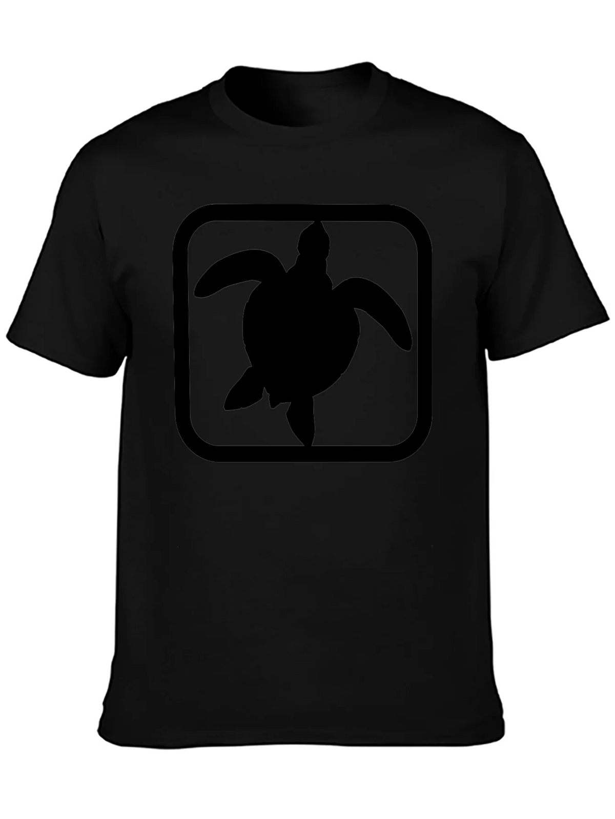 Turtle Silhouette Graphic Print Black T-Shirt product image 3