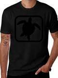 Turtle Silhouette Graphic Print Black T-Shirt product image 1