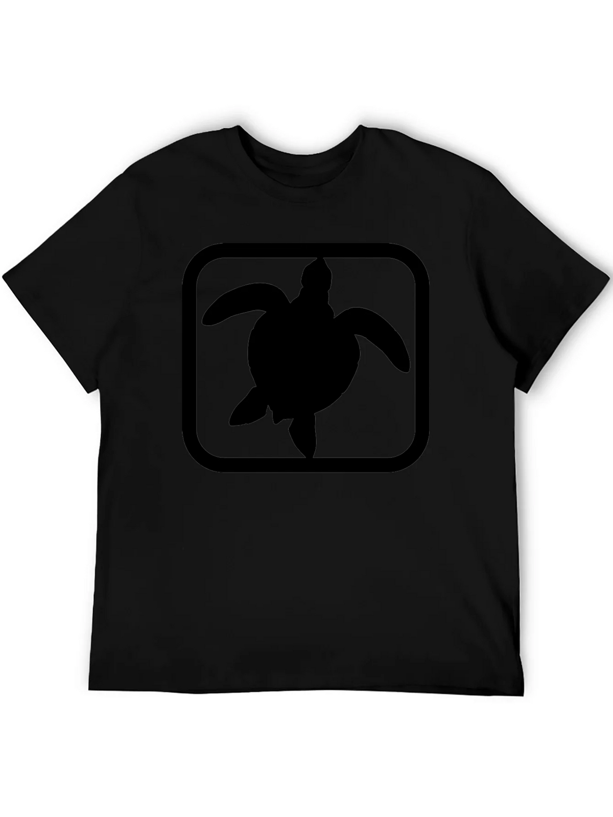 Turtle Silhouette Graphic Print Black T-Shirt product image 5