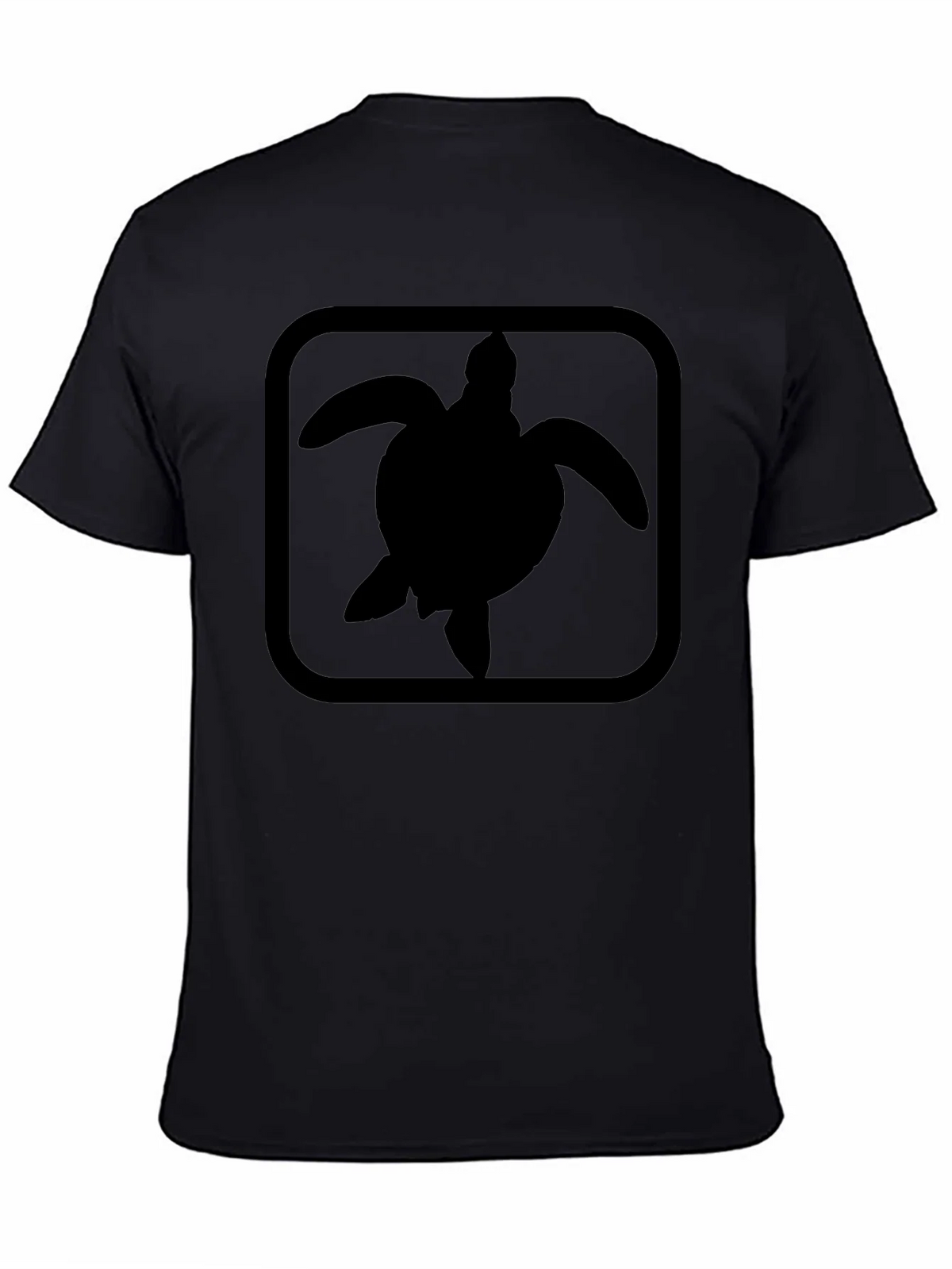 Turtle Silhouette Graphic Print Black T-Shirt product image 4