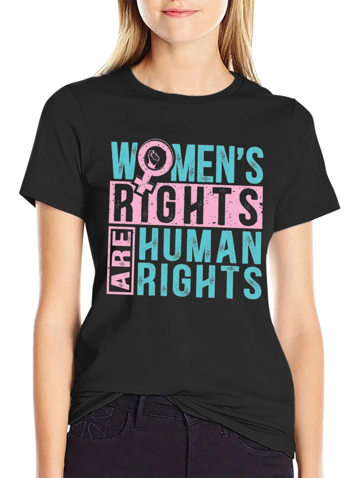 Womens Rights are Human Black T-Shirt product image 1