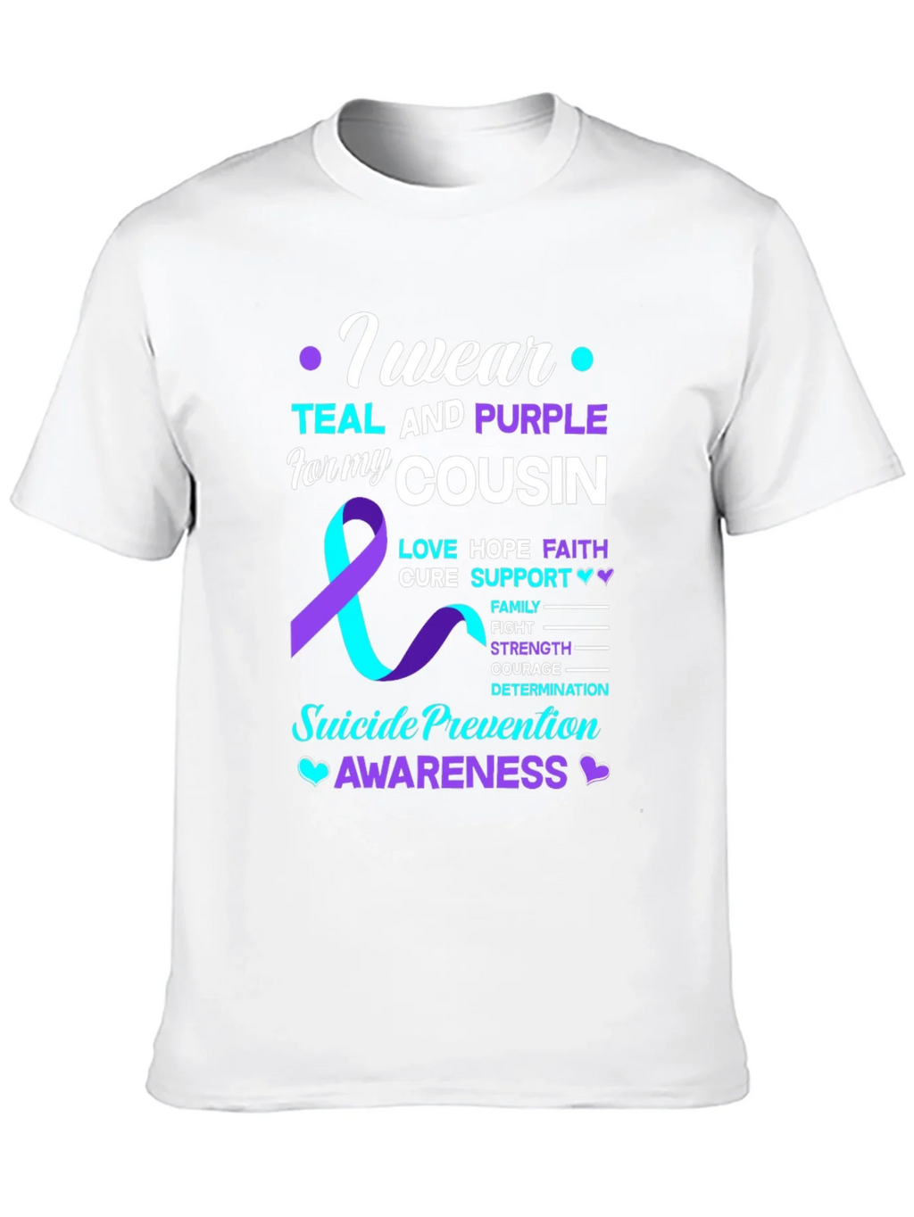 Teal & Purple Suicide Prevention Awareness T-Shirt product image 8