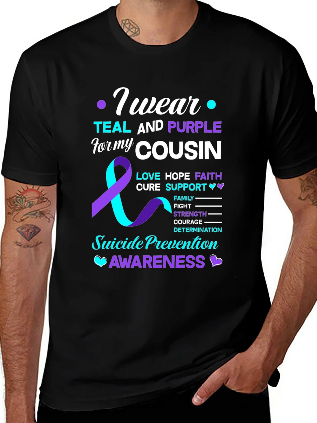 Teal & Purple Suicide Prevention Awareness T-Shirt product image 1