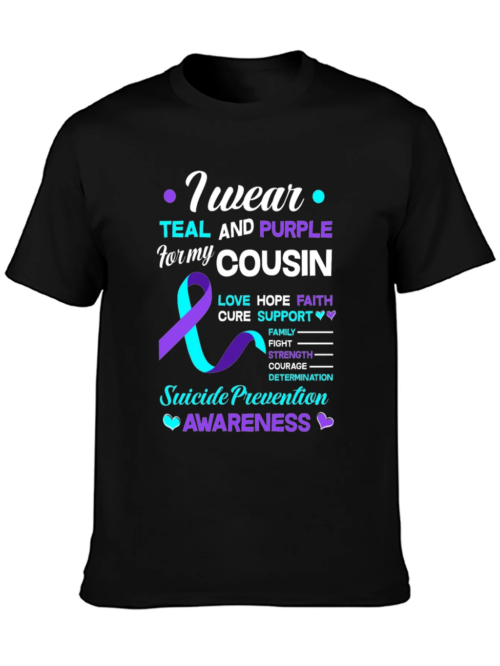 Teal & Purple Suicide Prevention Awareness T-Shirt product image 3