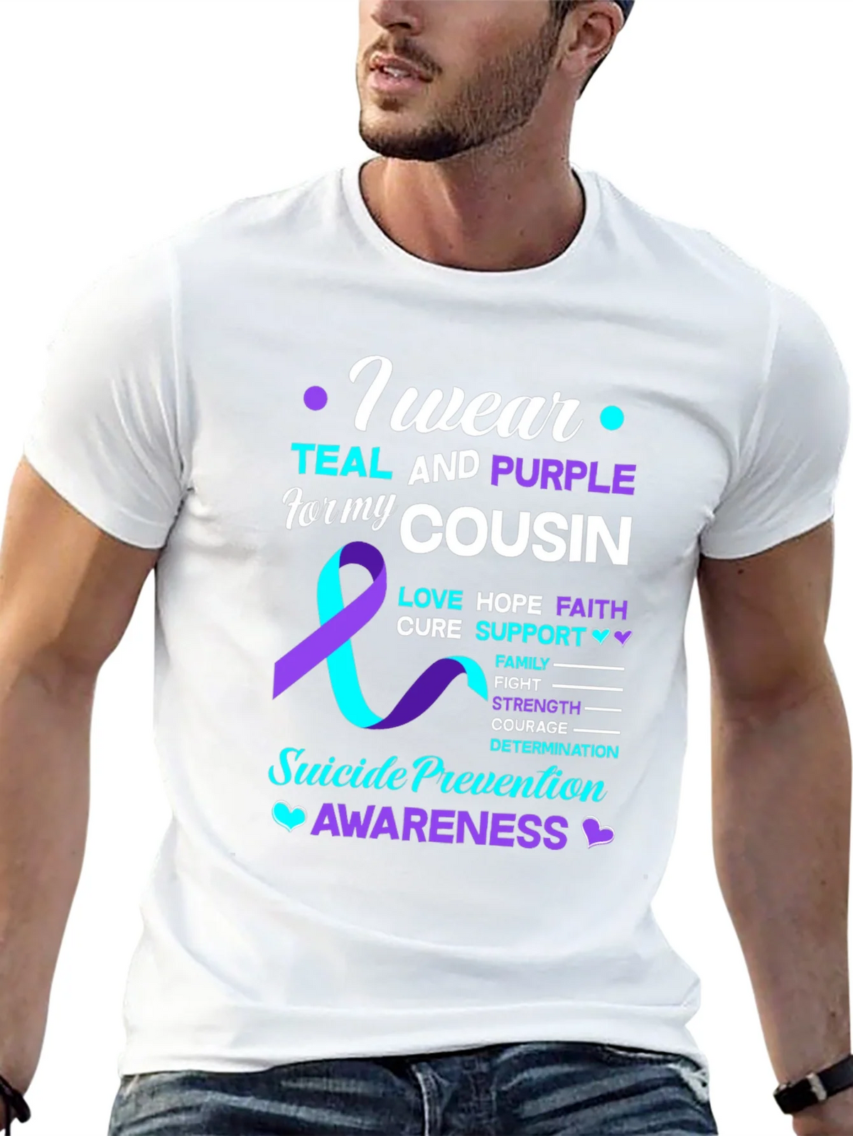 Teal & Purple Suicide Prevention Awareness T-Shirt product image 11