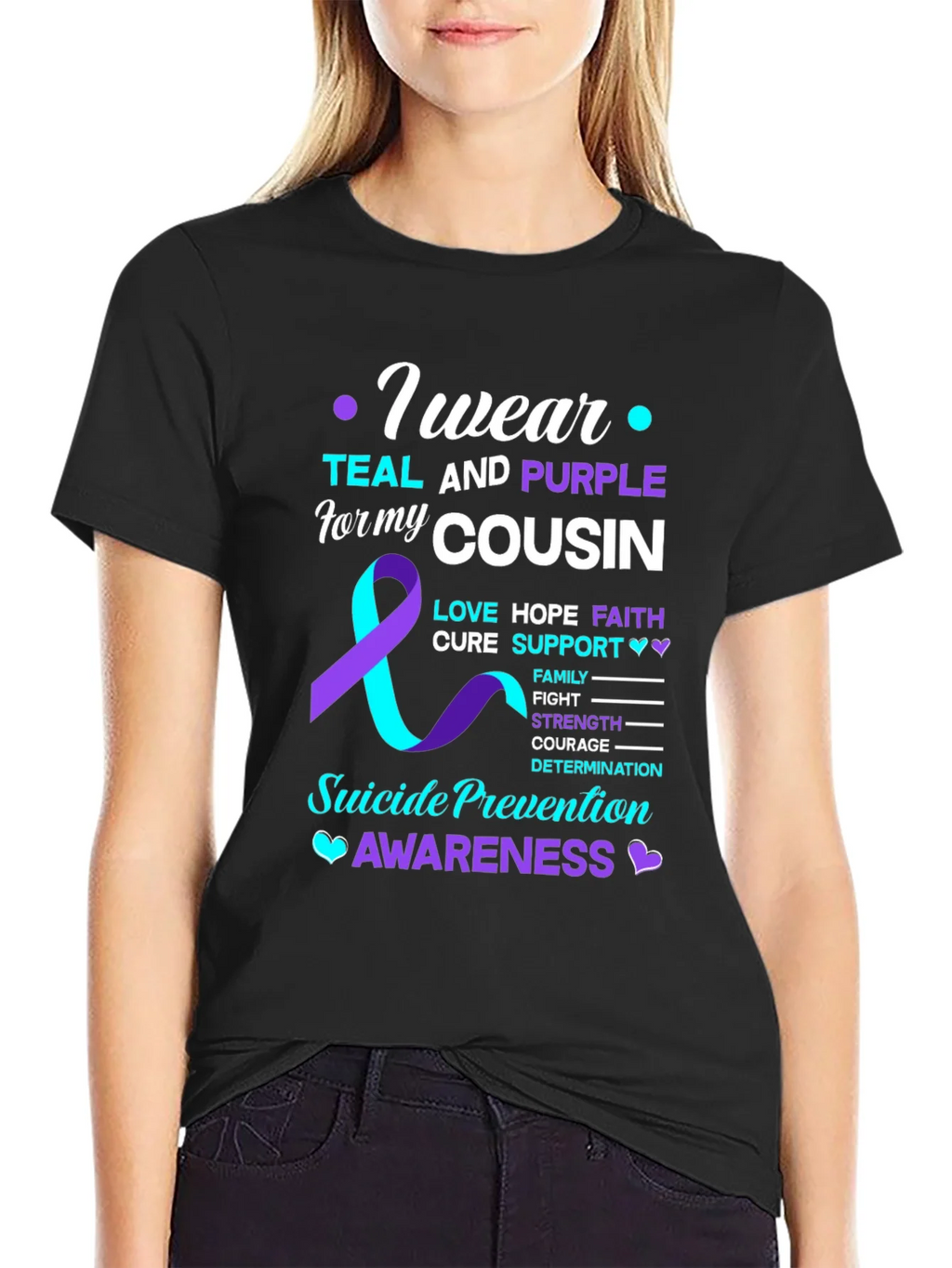 Teal & Purple Suicide Prevention Awareness T-Shirt product image 2