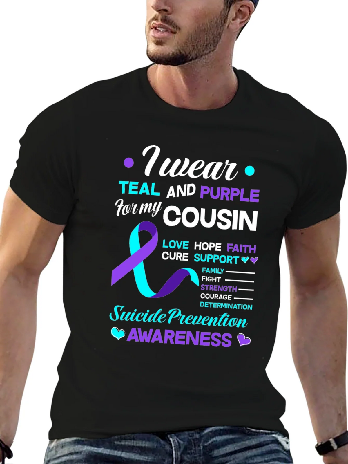 Teal & Purple Suicide Prevention Awareness T-Shirt product image 6