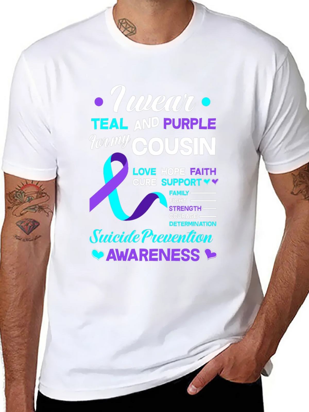 Teal & Purple Suicide Prevention Awareness T-Shirt product image 7