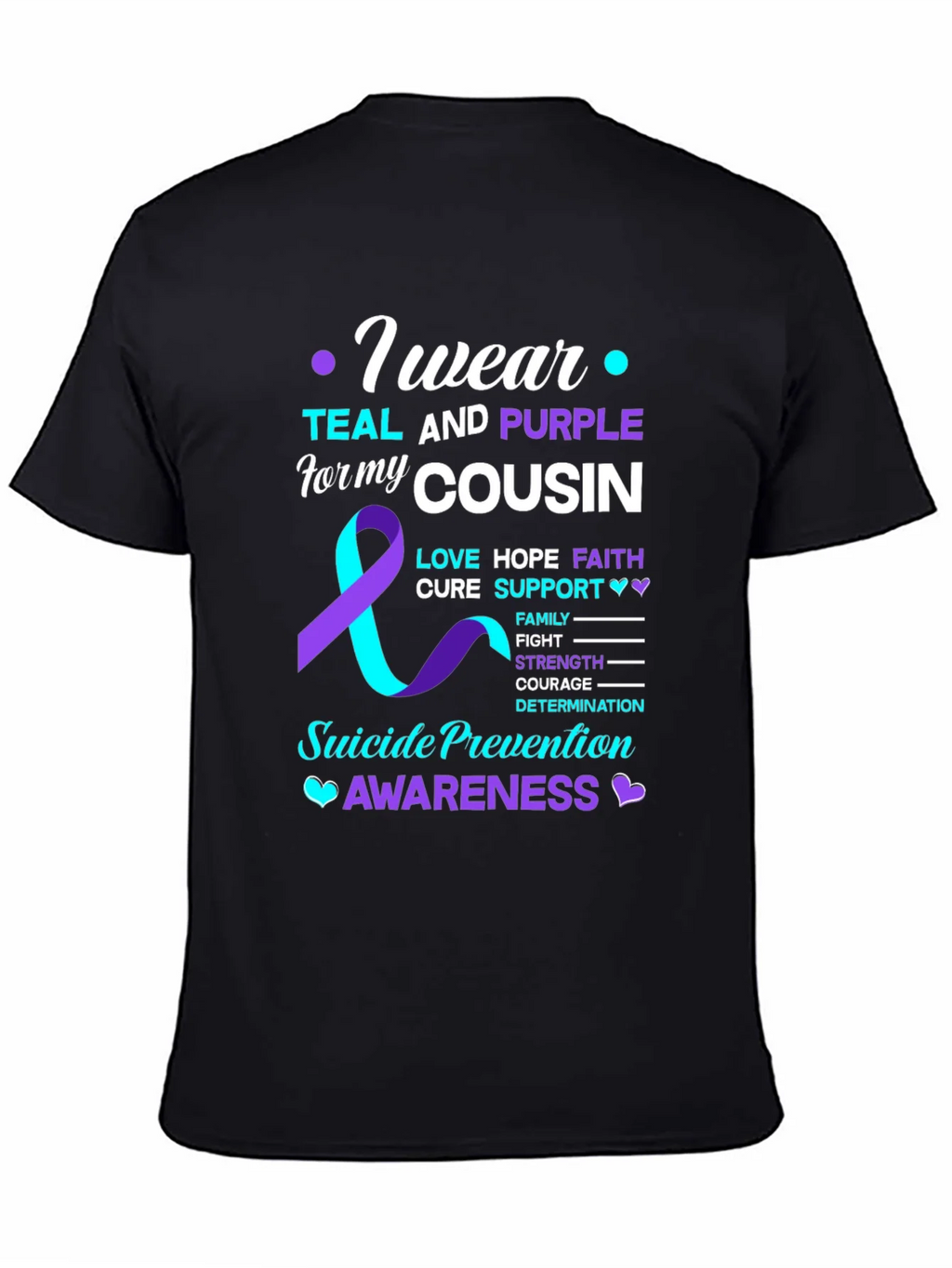 Teal & Purple Suicide Prevention Awareness T-Shirt product image 4