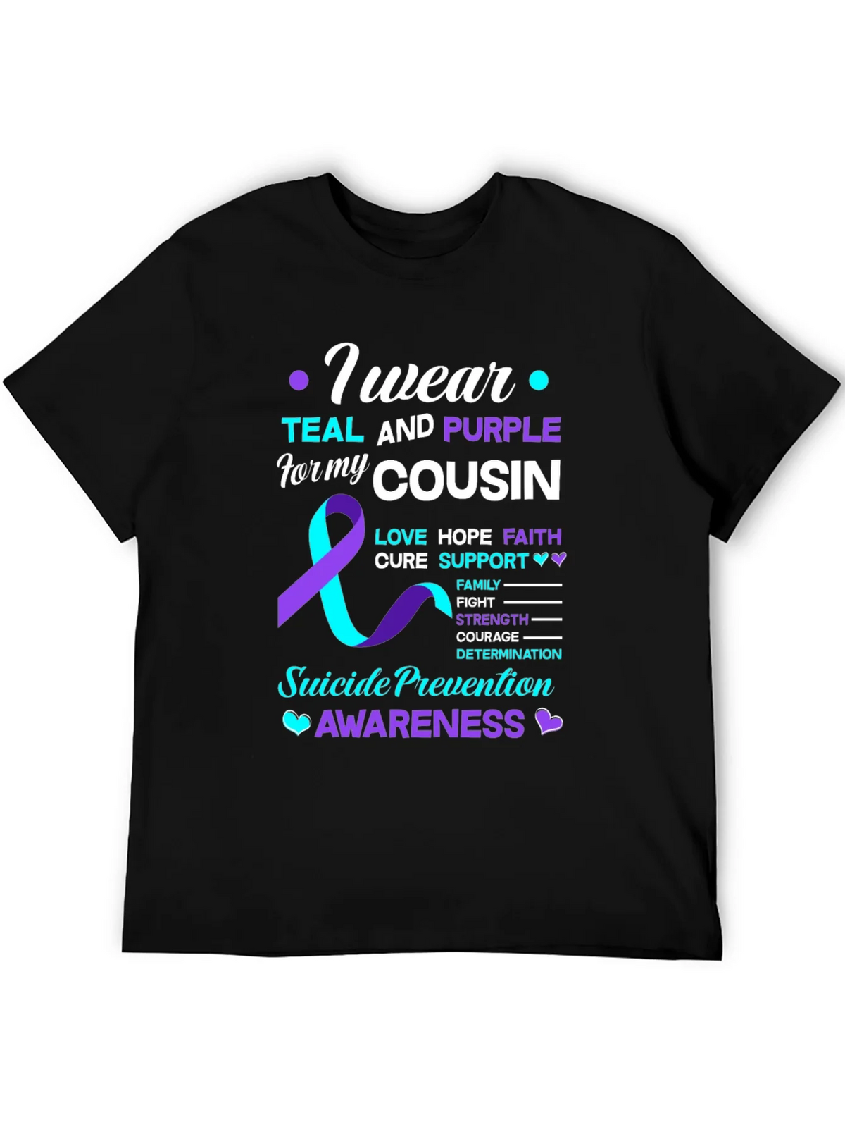 Teal & Purple Suicide Prevention Awareness T-Shirt product image 5