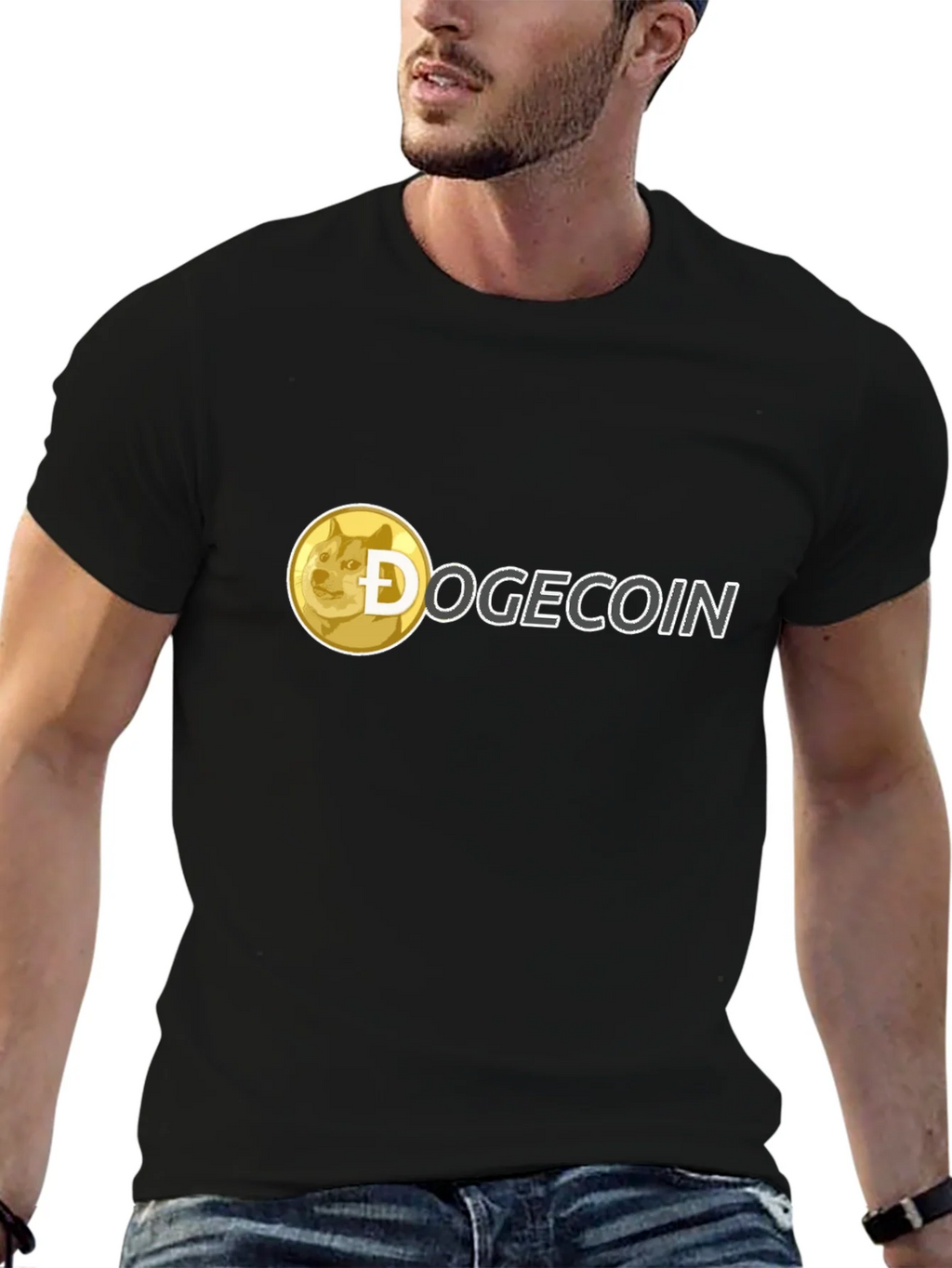 Dogecoin Crypto T-Shirt - Black Crew Neck Tee product image 6