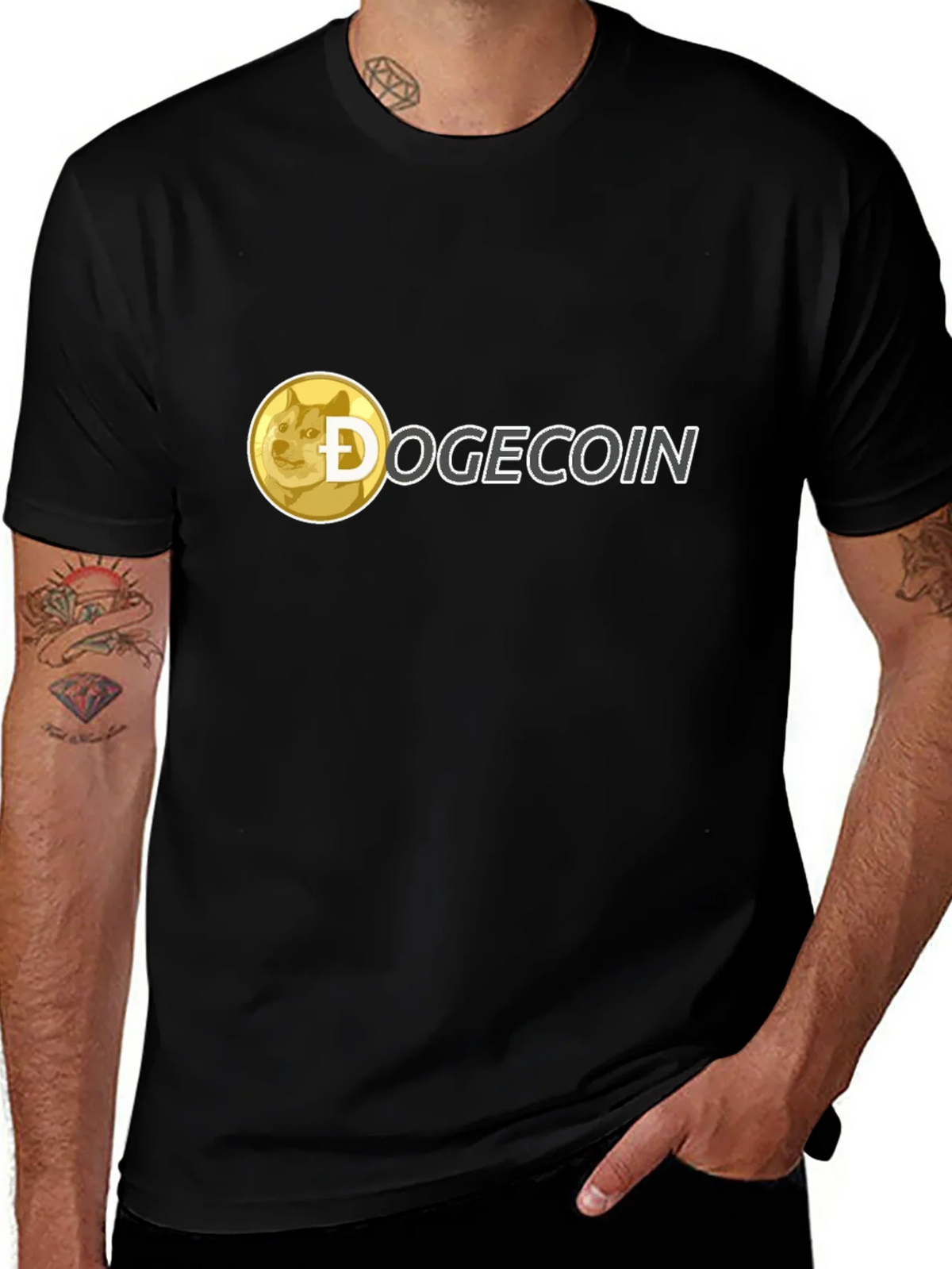 Dogecoin Crypto T-Shirt - Black Crew Neck Tee product image 1
