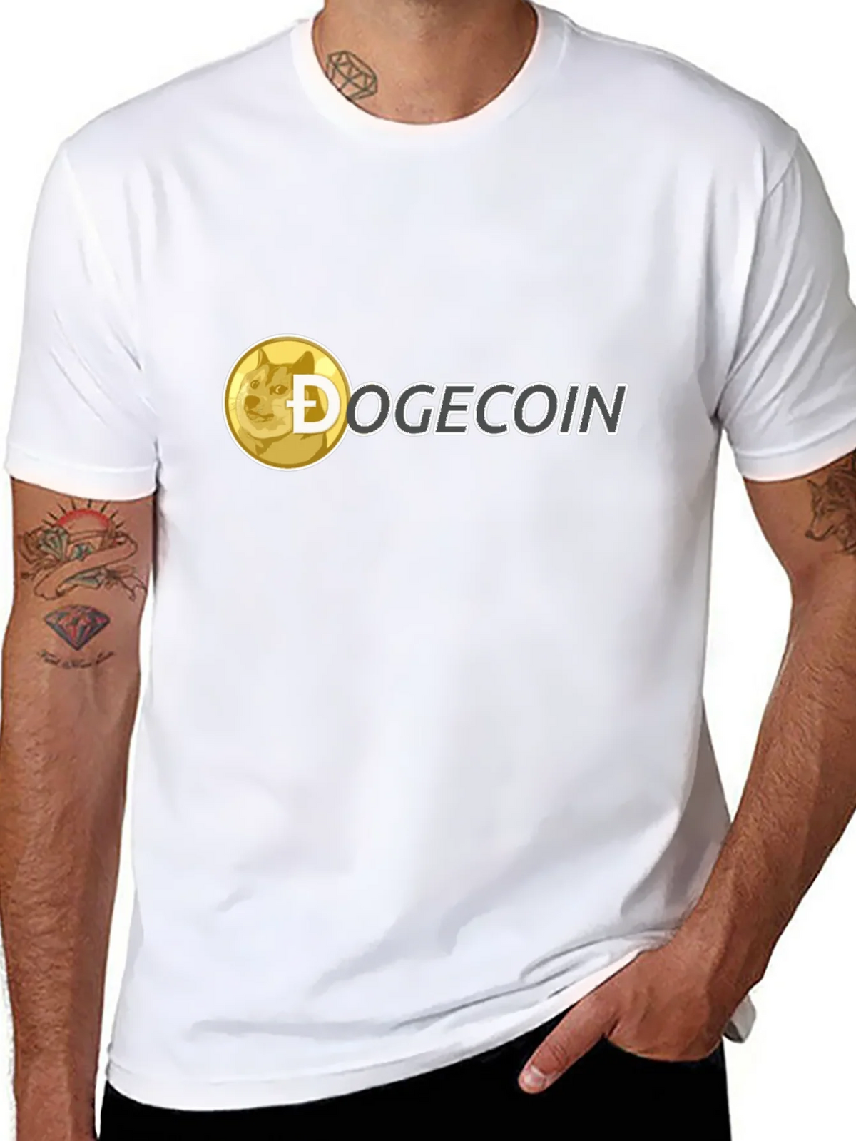 Dogecoin Crypto T-Shirt - Black Crew Neck Tee product image 7