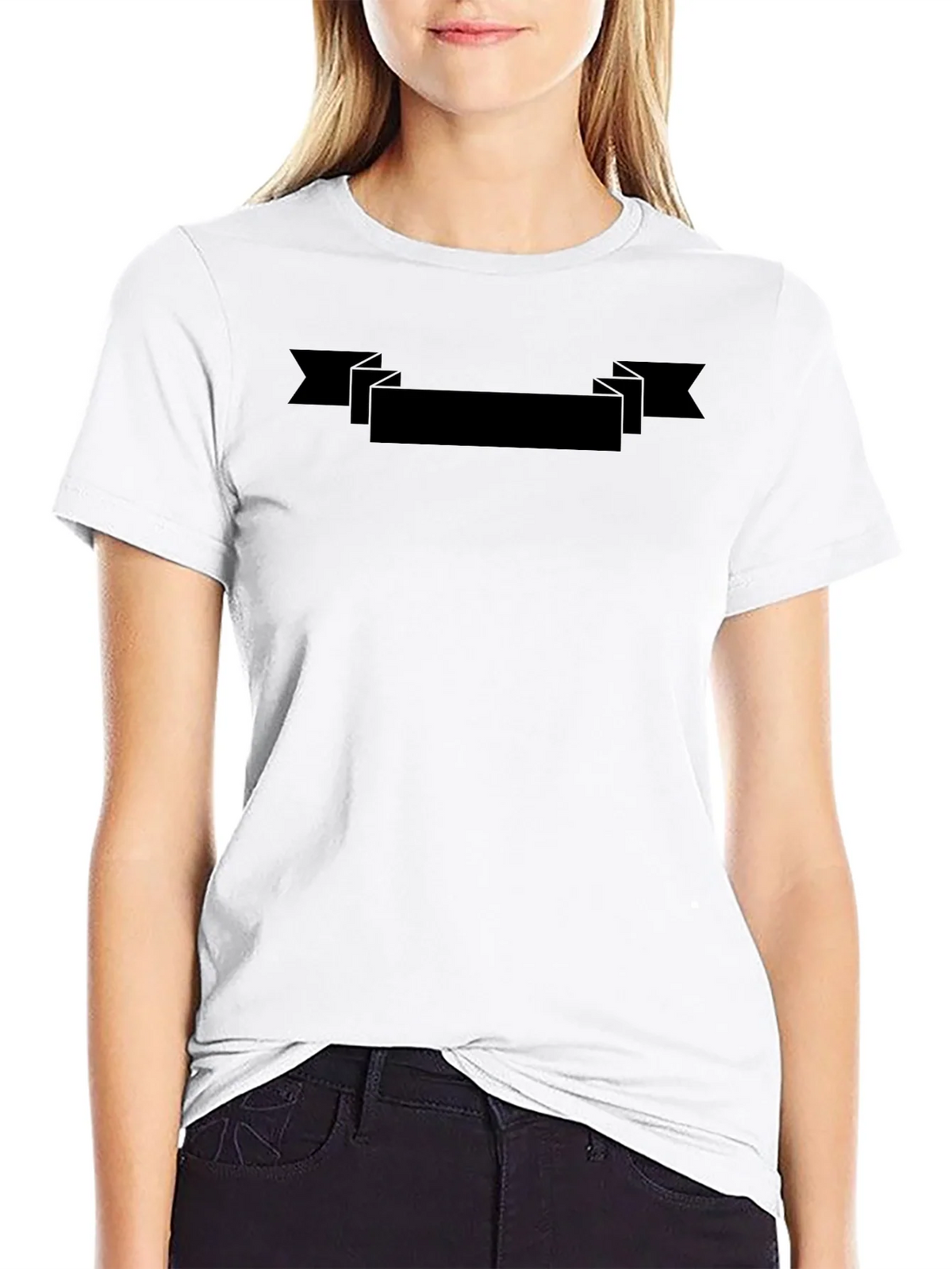 Mens Classic Black T-Shirt with Customizable Banner product image 8