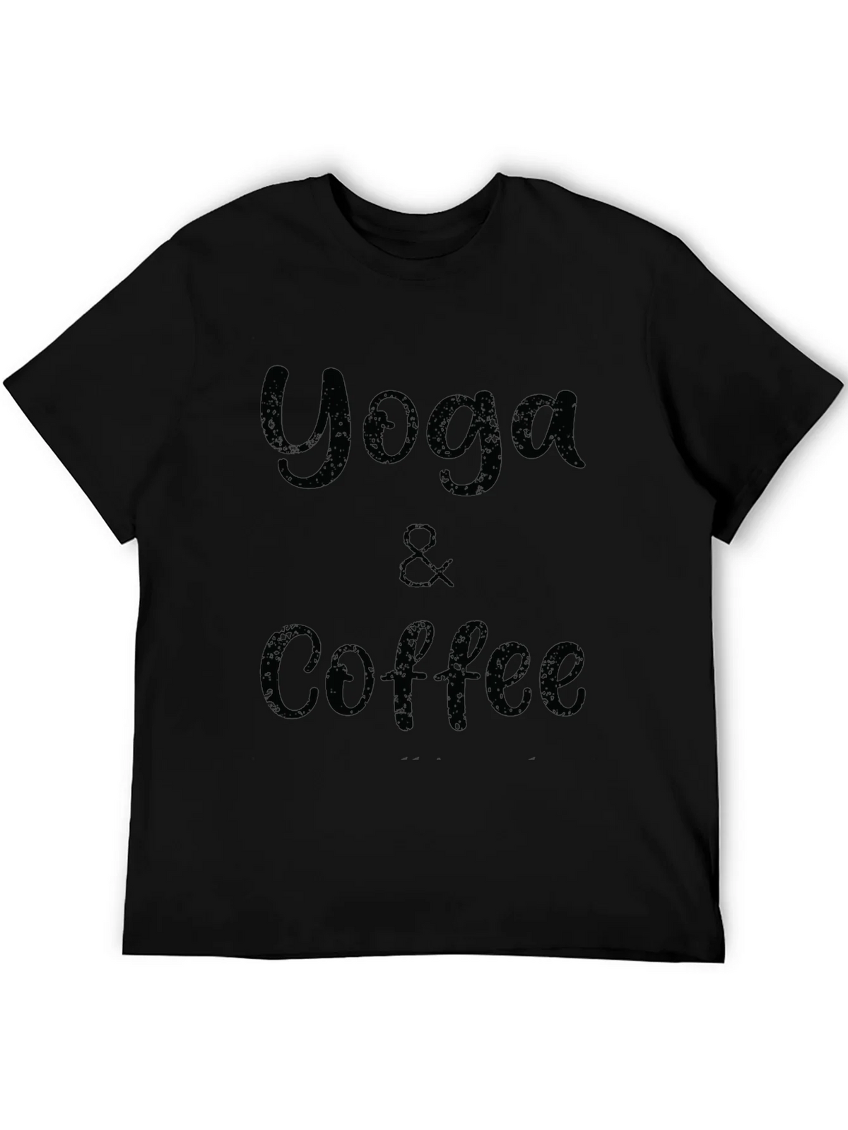 Yoga & Coffee Graphic Tee - Black Cotton T-Shirt product image 5