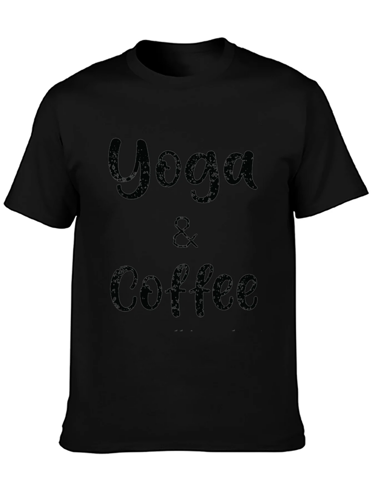 Yoga & Coffee Graphic Tee - Black Cotton T-Shirt product image 3