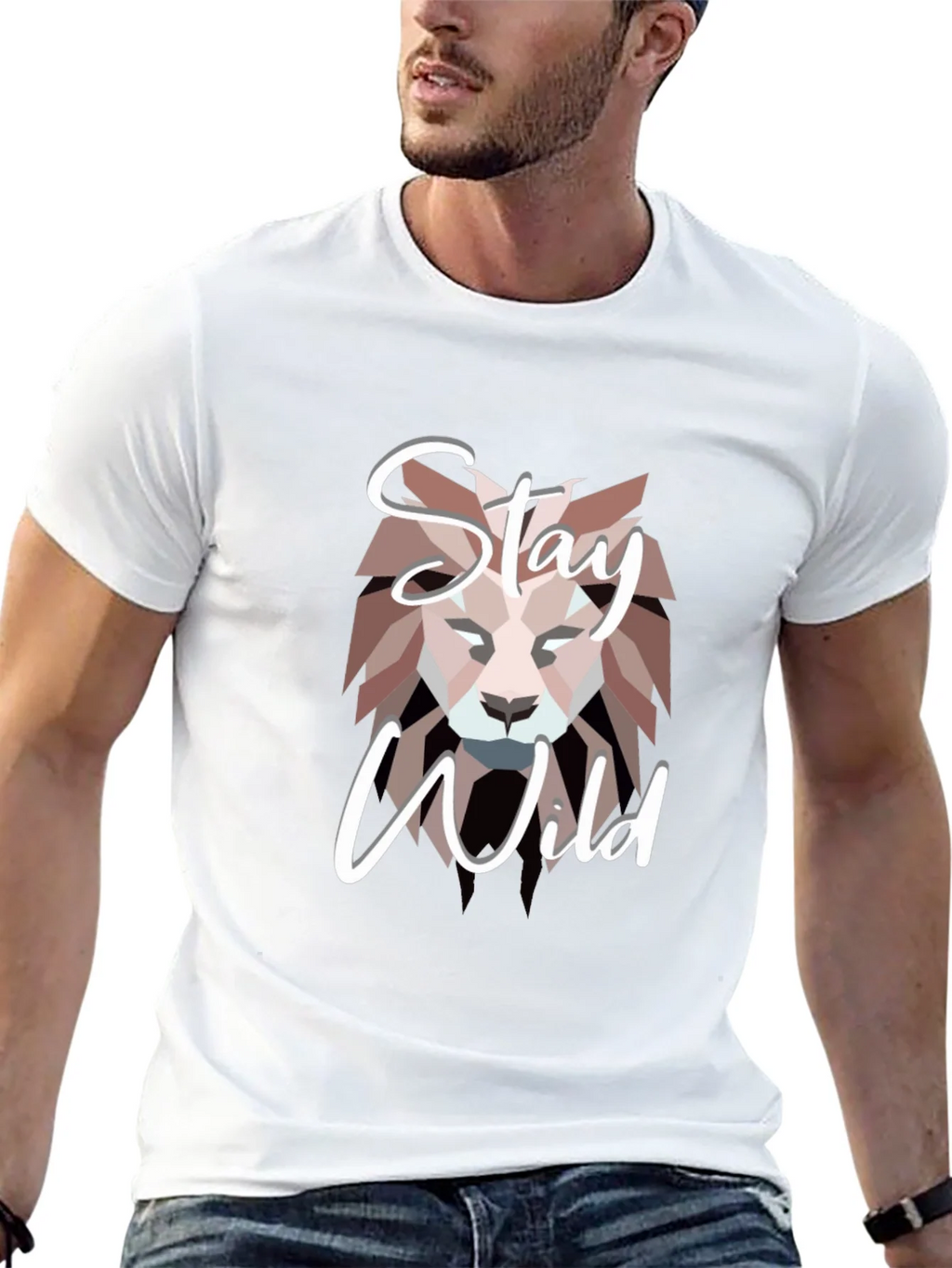 Stay Wild Lion Graphic Black T-Shirt product image 12