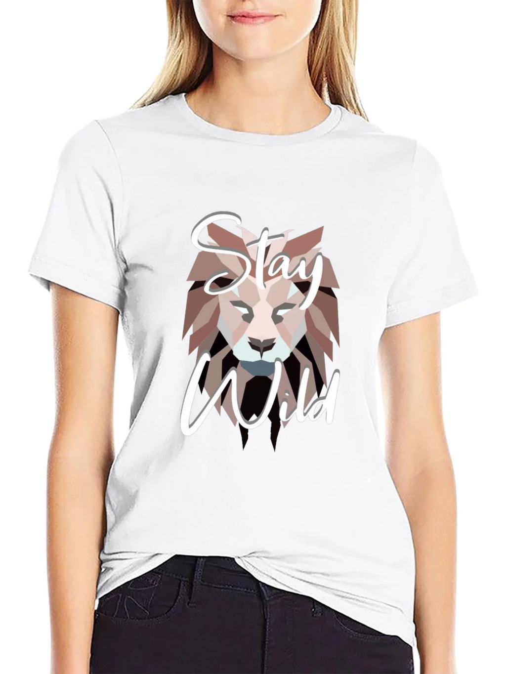 Stay Wild Lion Graphic Black T-Shirt product image 8