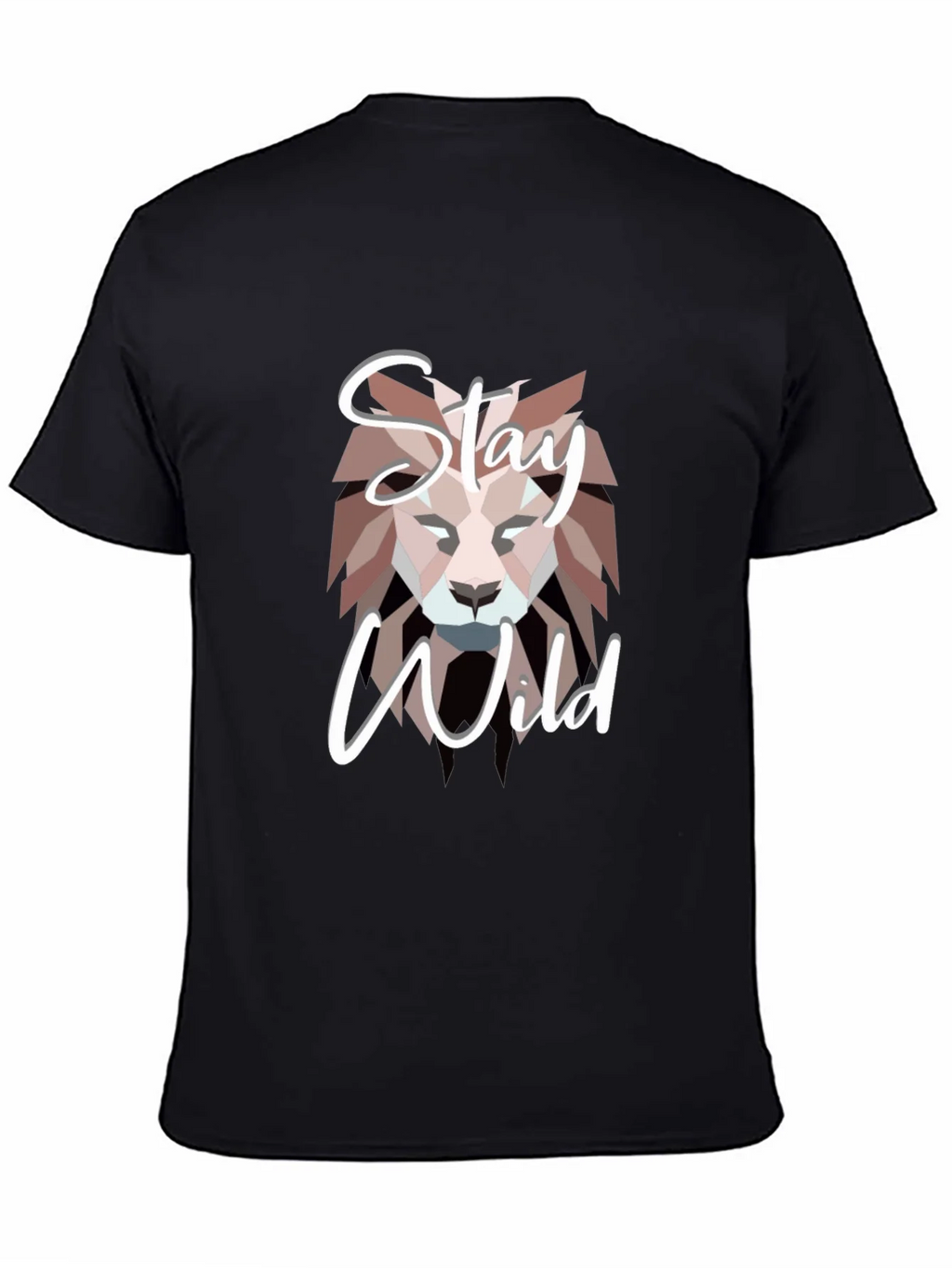 Stay Wild Lion Graphic Black T-Shirt product image 4