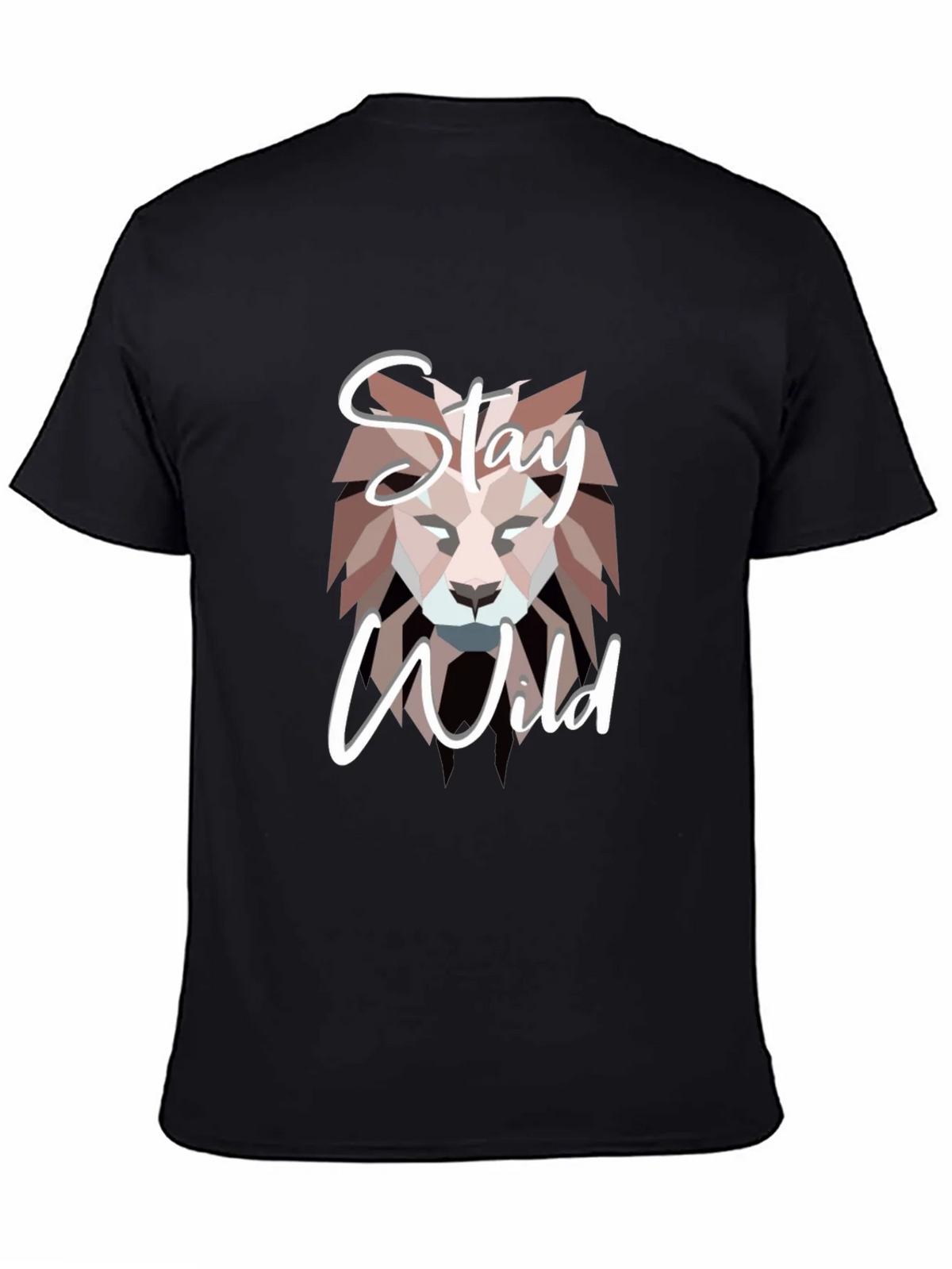 Stay Wild Lion Graphic Black T-Shirt product image 4