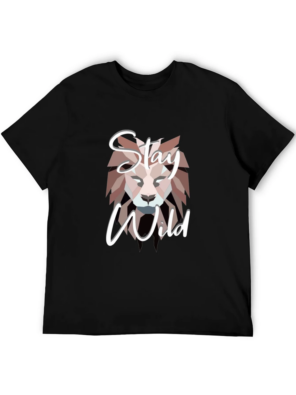 Stay Wild Lion Graphic Black T-Shirt product image 5