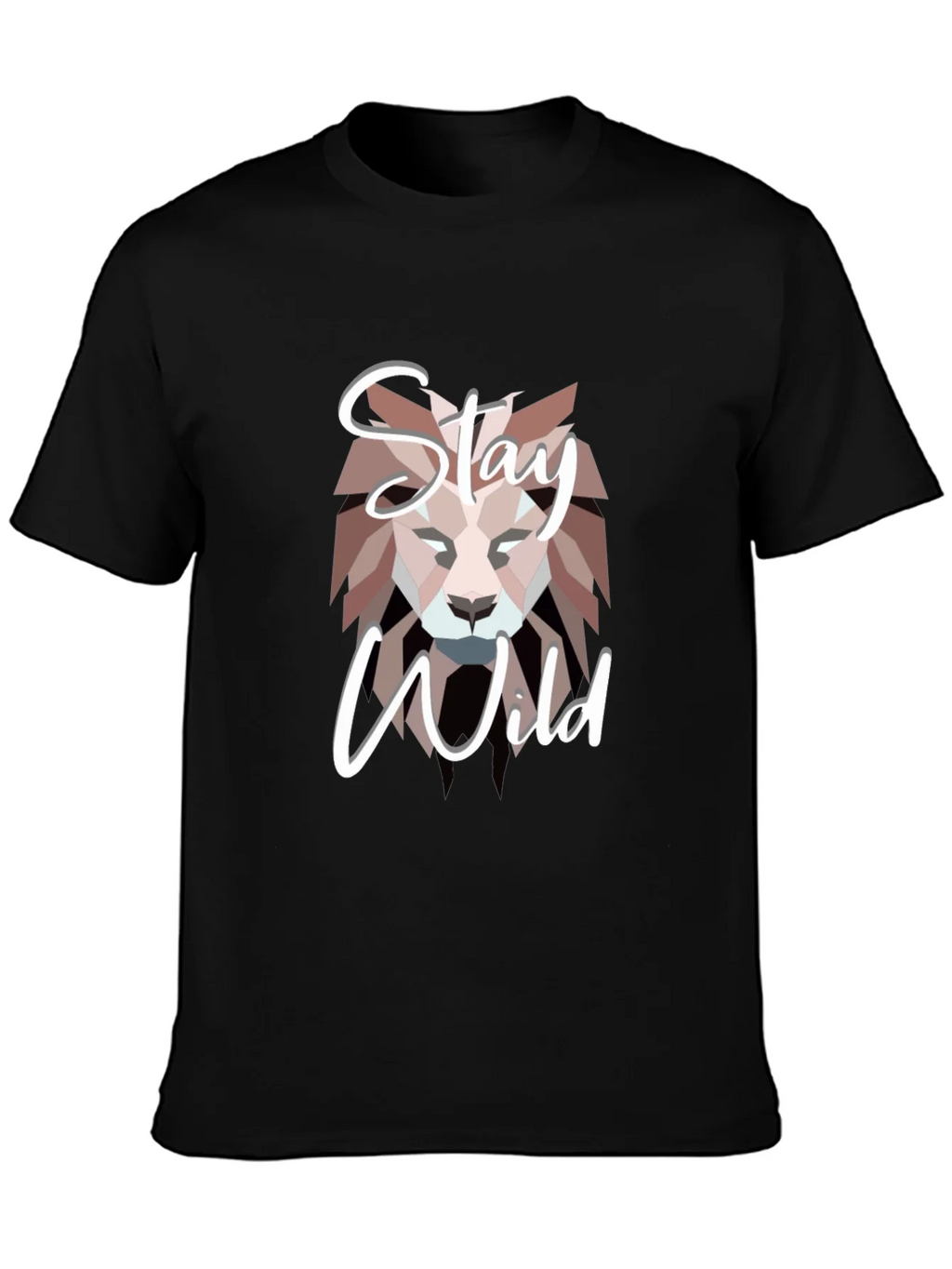 Stay Wild Lion Graphic Black T-Shirt product image 3
