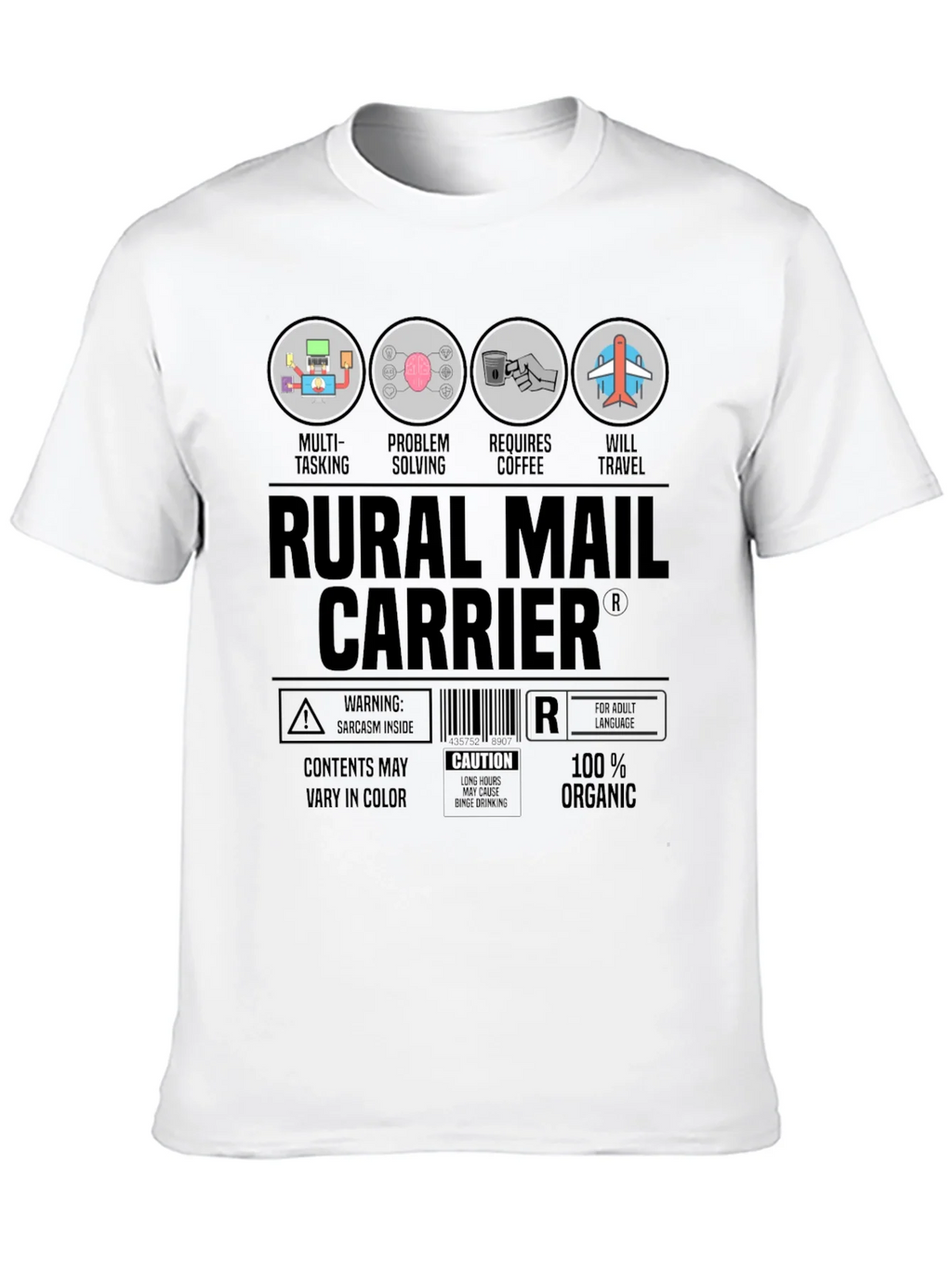 Rural Mail Carrier T-Shirt: Multi-Tasking & Coffee Lover product image 9