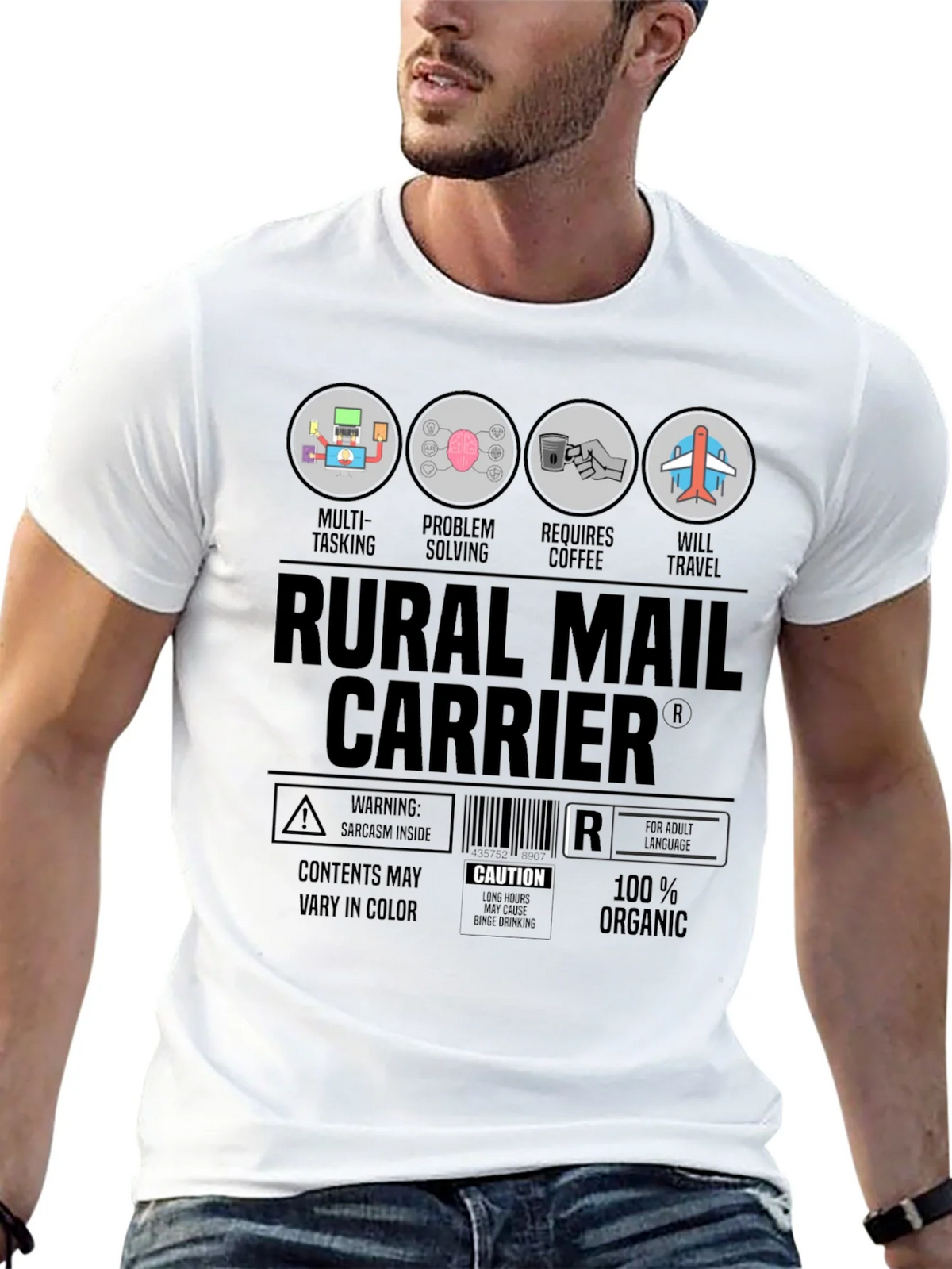 Rural Mail Carrier T-Shirt: Multi-Tasking & Coffee Lover product image 12