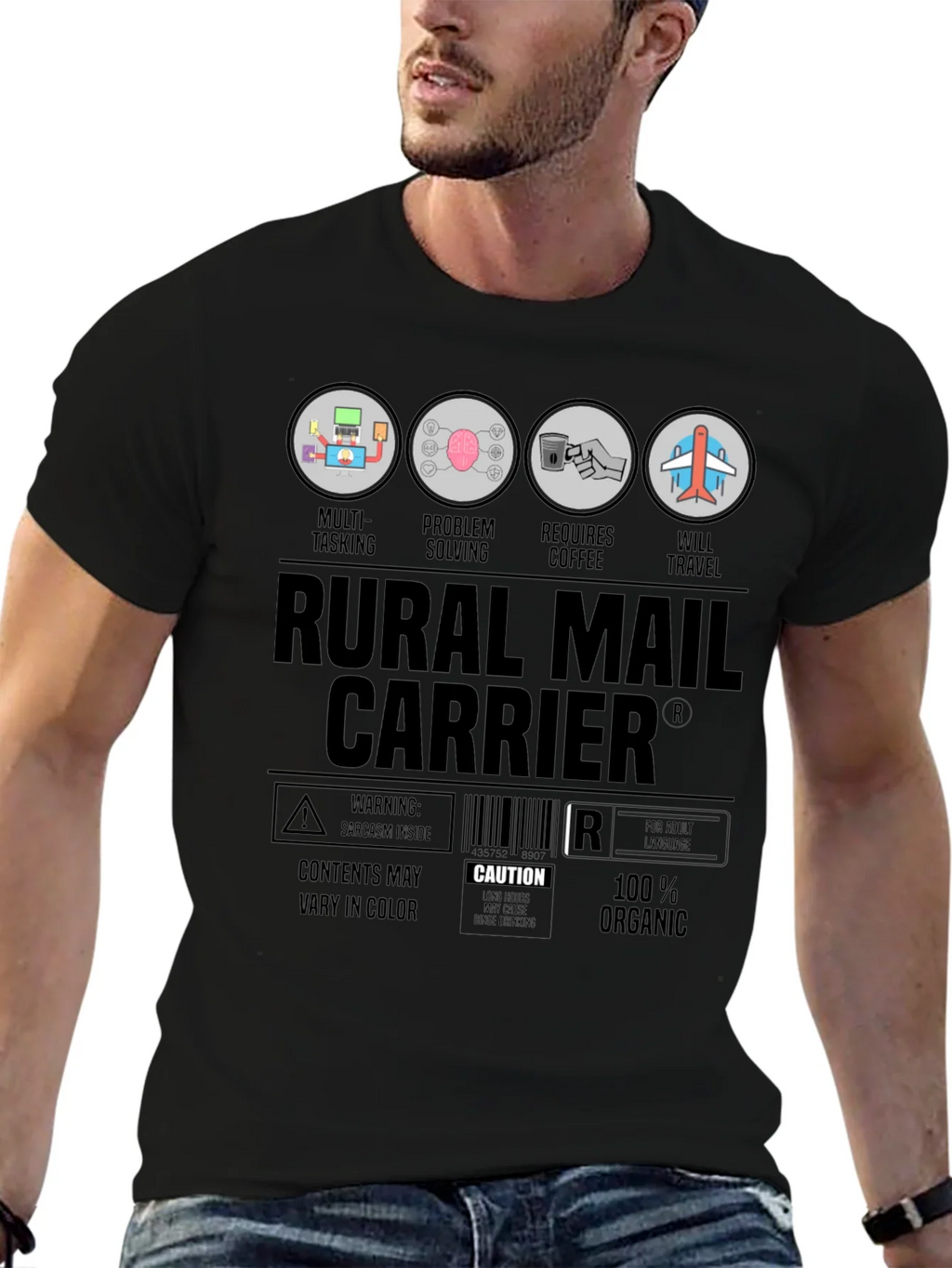 Rural Mail Carrier T-Shirt: Multi-Tasking & Coffee Lover product image 6