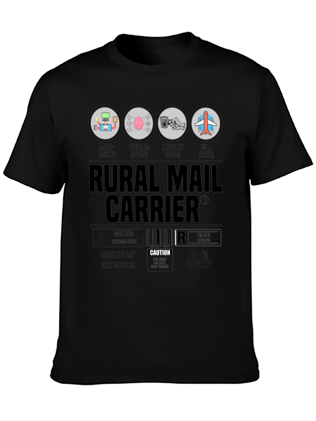 Rural Mail Carrier T-Shirt: Multi-Tasking & Coffee Lover product image 3