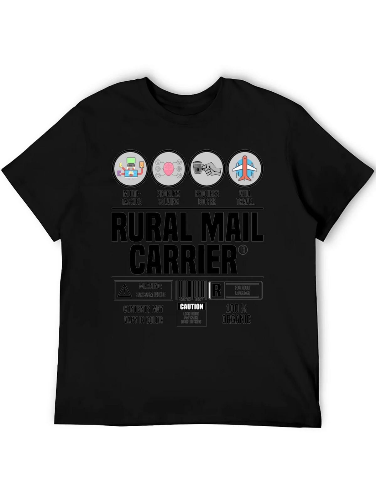 Rural Mail Carrier T-Shirt: Multi-Tasking & Coffee Lover product image 5