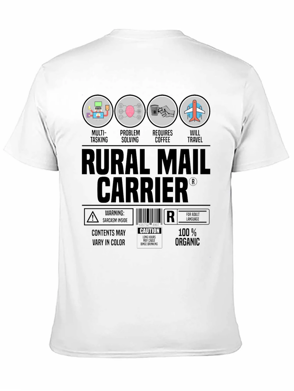 Rural Mail Carrier T-Shirt: Multi-Tasking & Coffee Lover product image 10