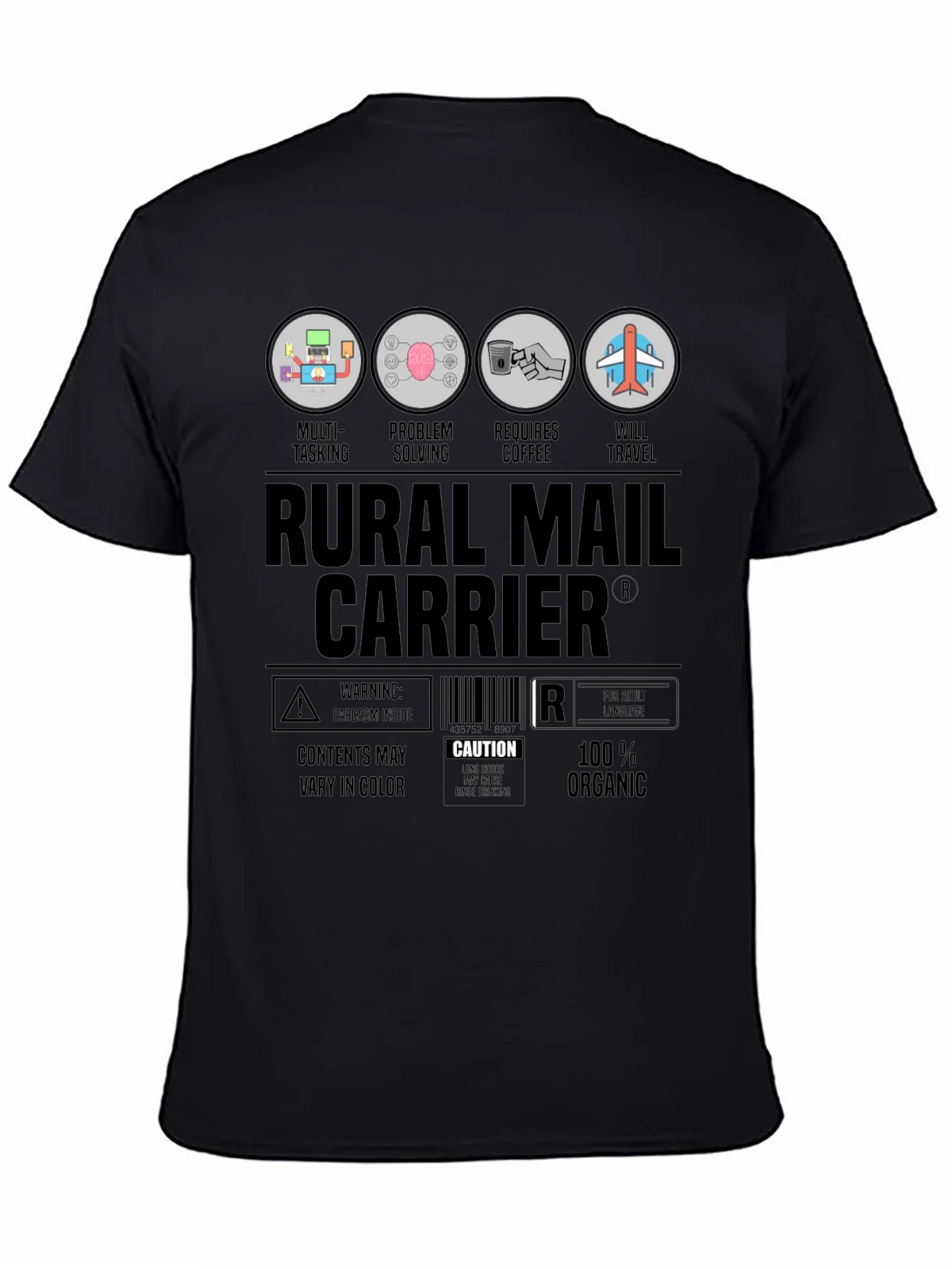 Rural Mail Carrier T-Shirt: Multi-Tasking & Coffee Lover product image 4