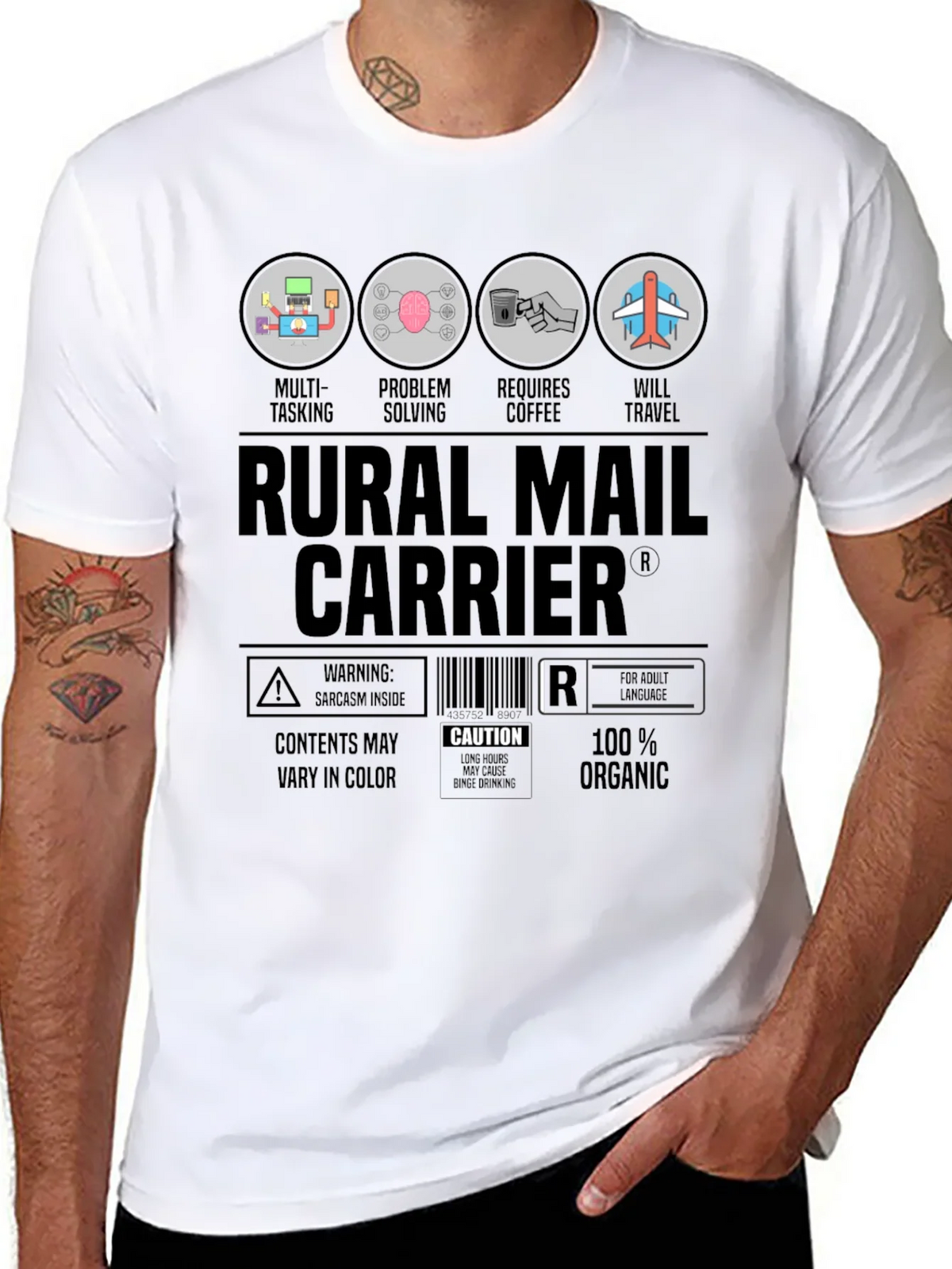 Rural Mail Carrier T-Shirt: Multi-Tasking & Coffee Lover product image 7